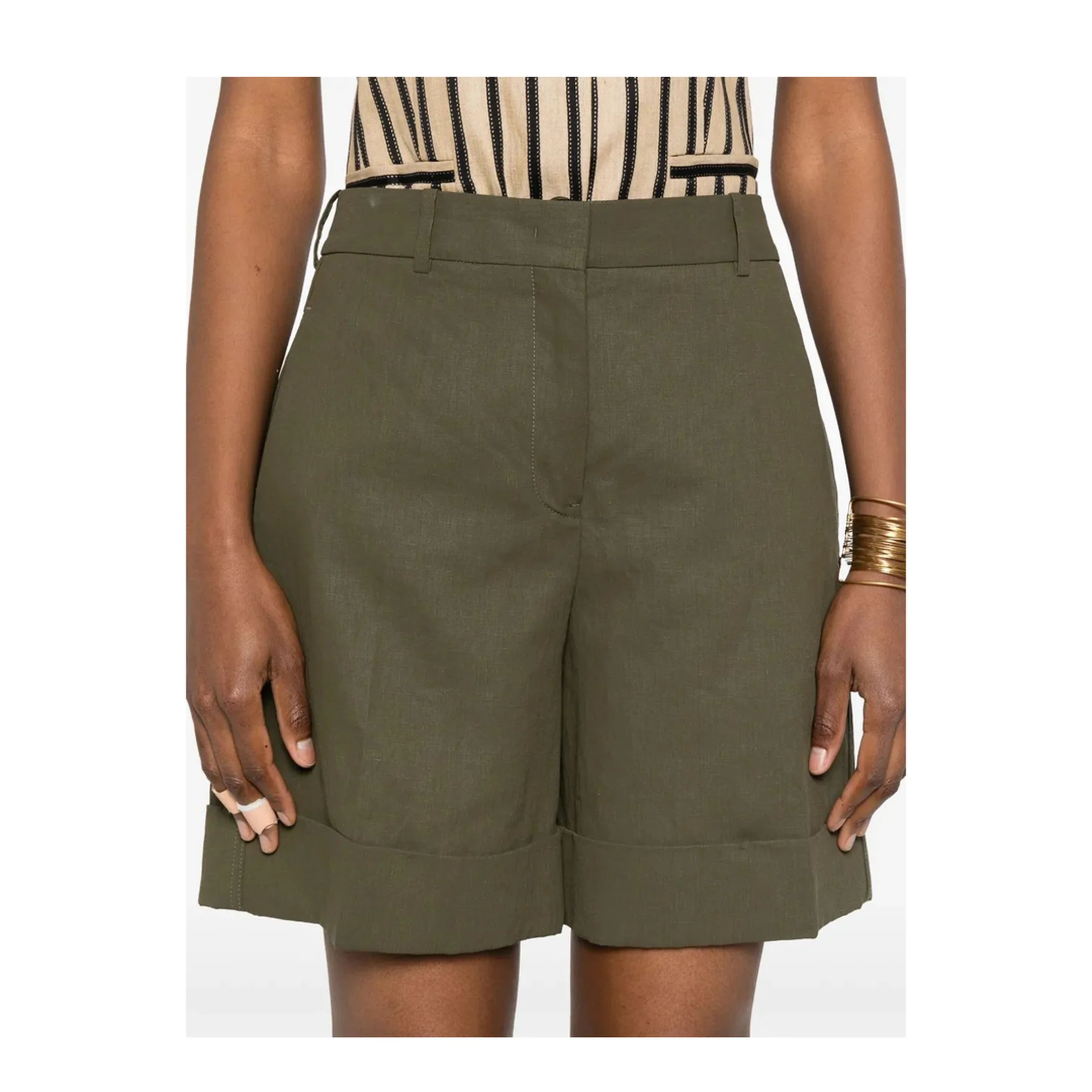 Green Linen Shorts - Image 5
