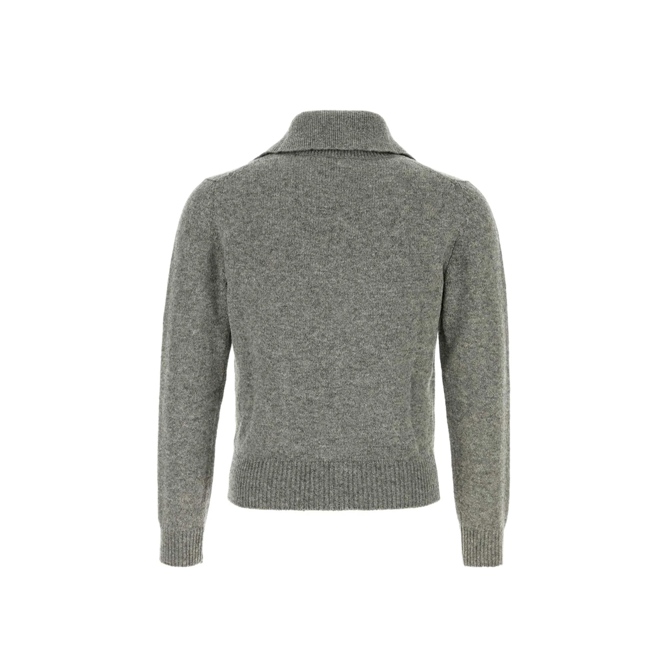 Men's Grey Wool Blend Cardigan - Image 2