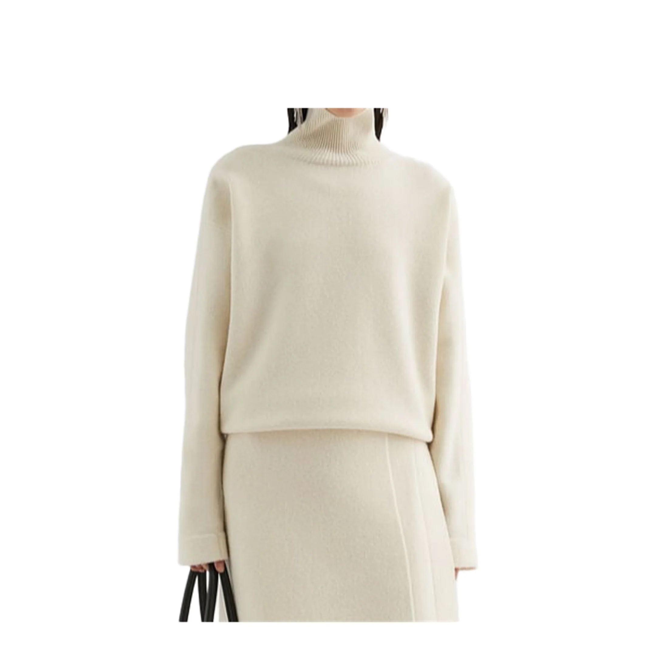 High Neck Sweater Beige - Image 2