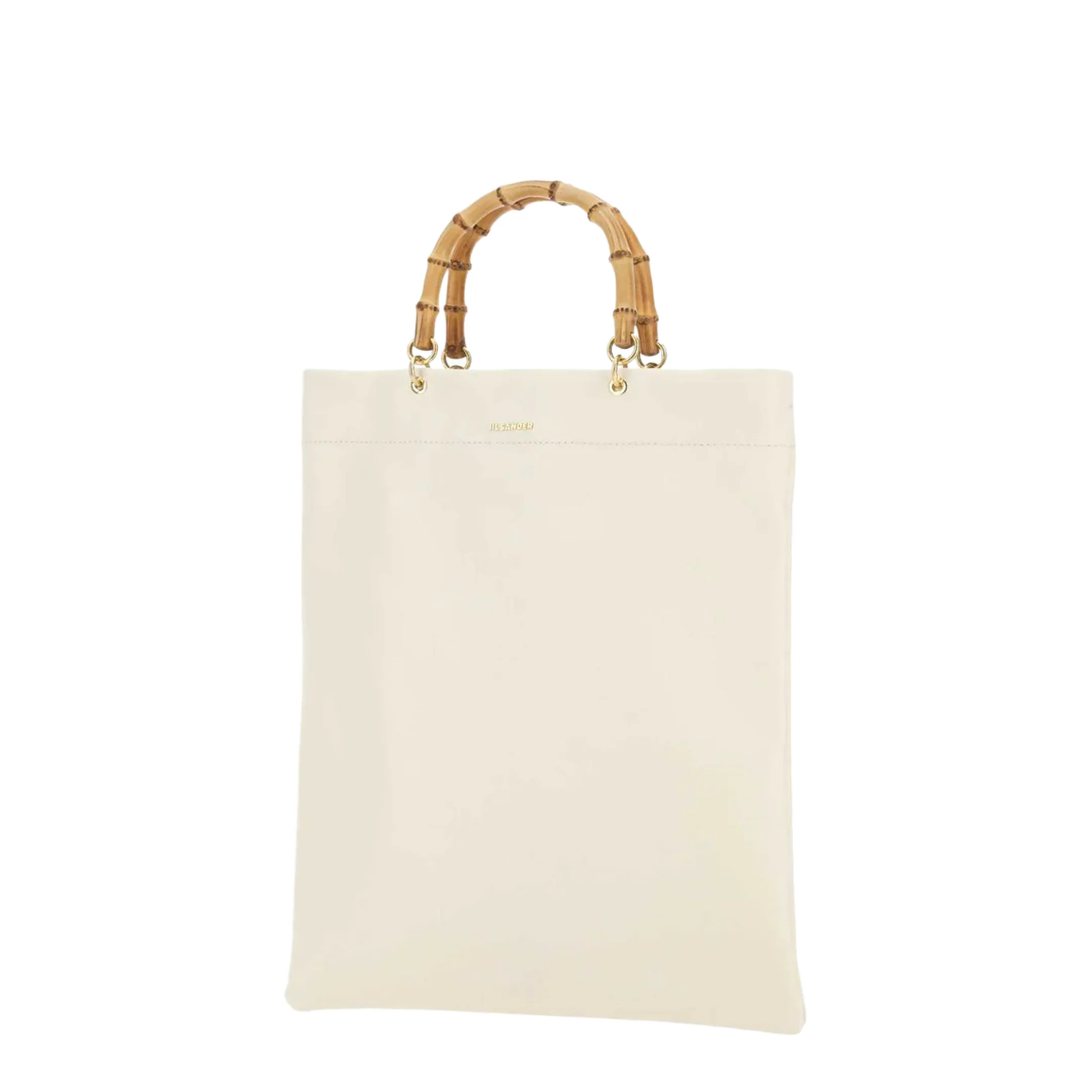 Ivory Leather Medium Shopping Bag - Image 3