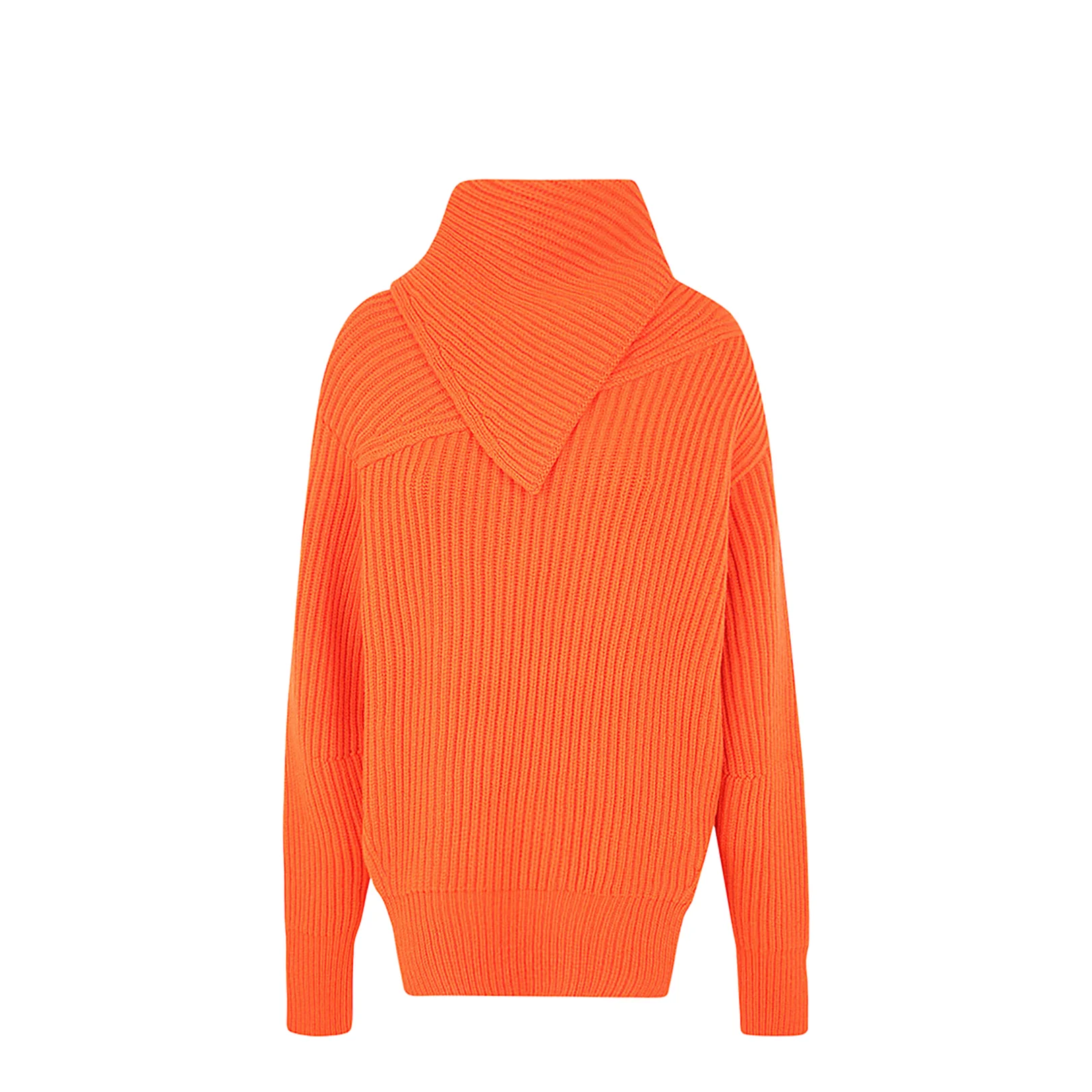 Long Sleeves Foulard Neck Cardigan Orange - Image 4