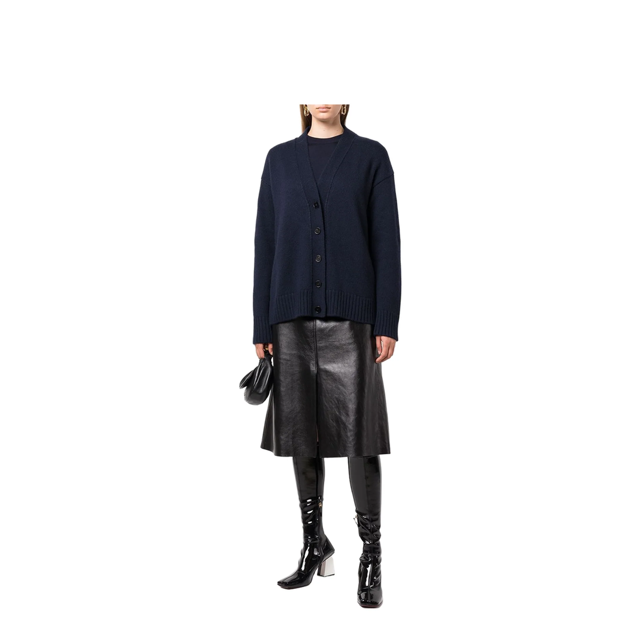 Navy Blue V-neck Cardigan - Image 5