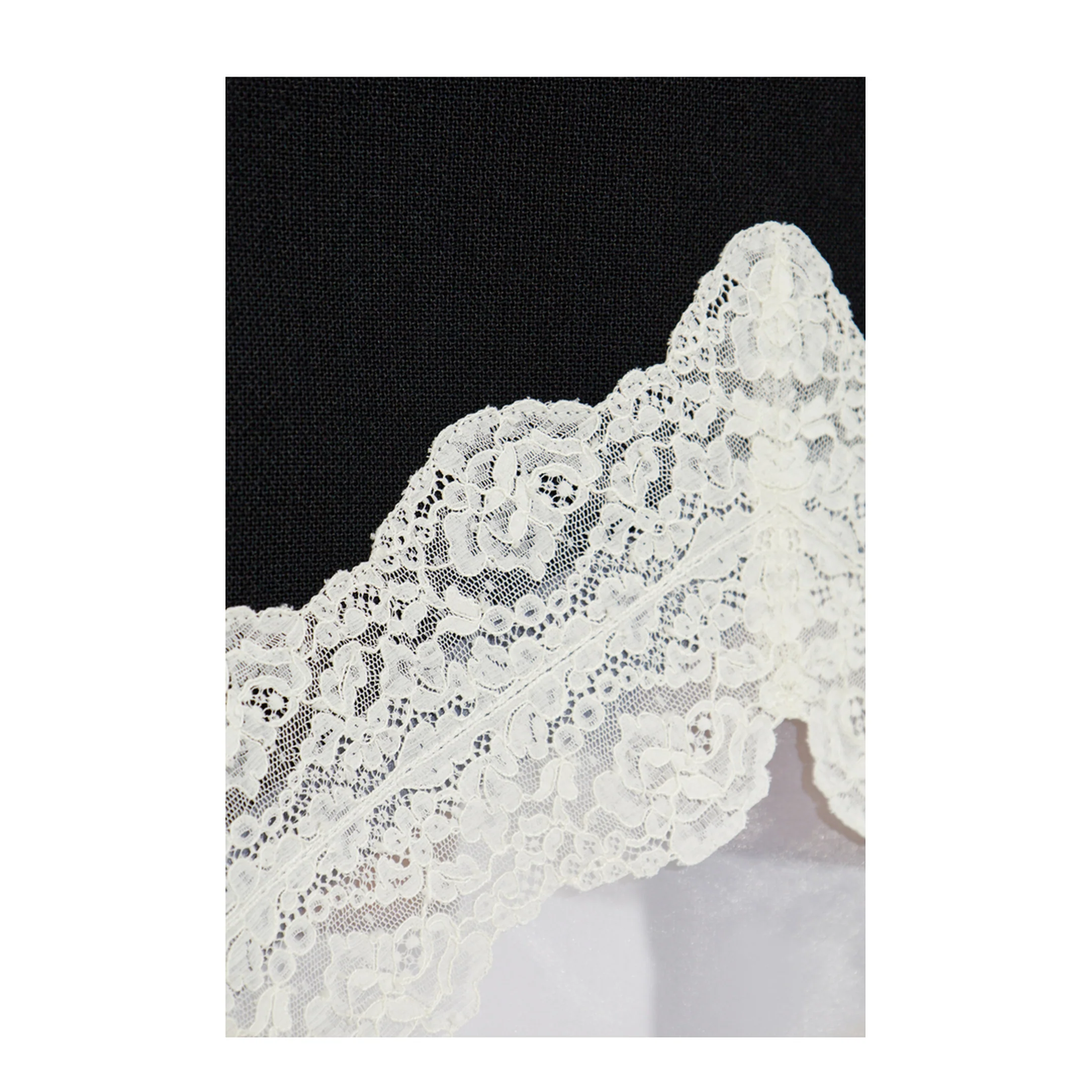 Organza Lace Wool Skirt - Black - Image 3