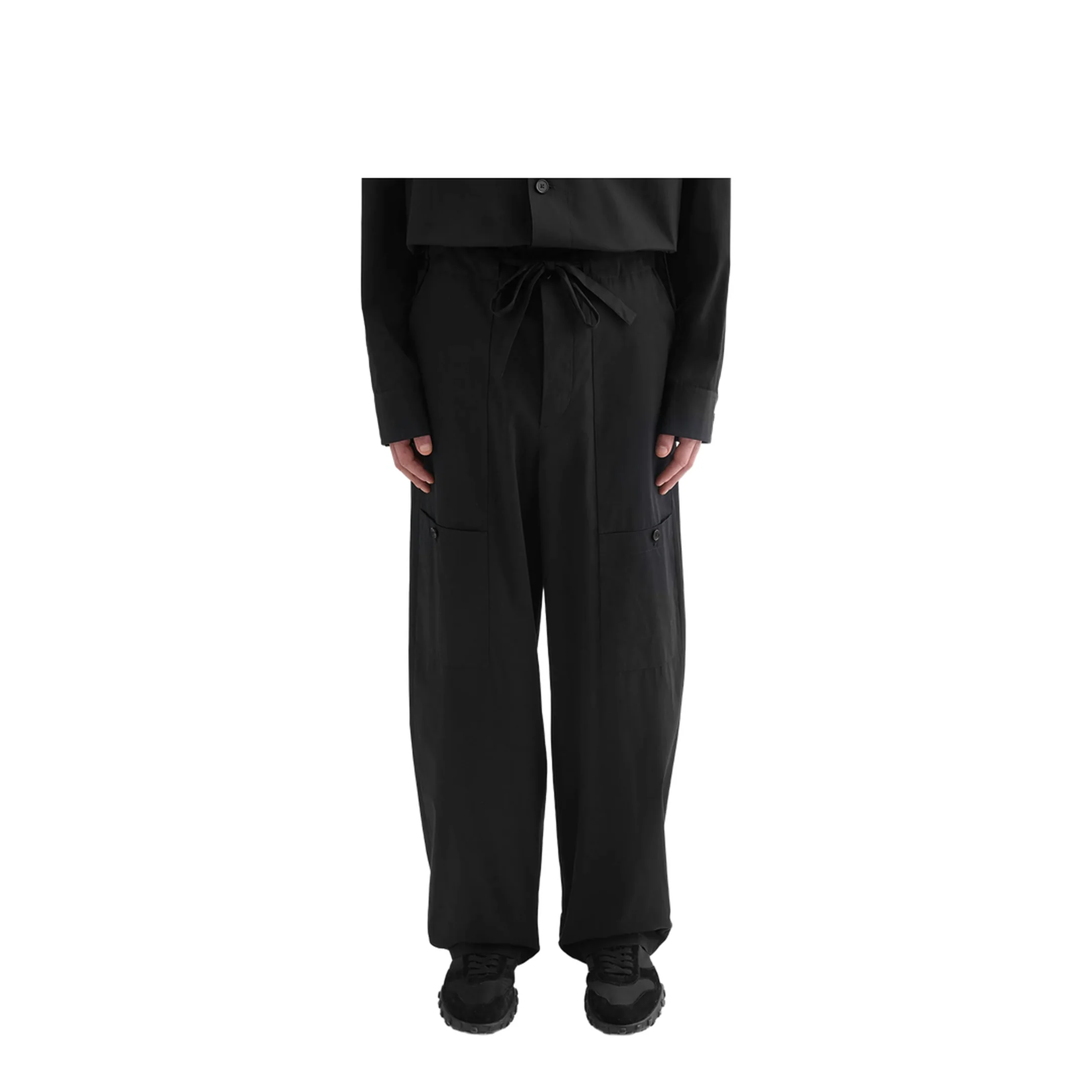 Cotton Poplin Cargo Pants Black - Image 2