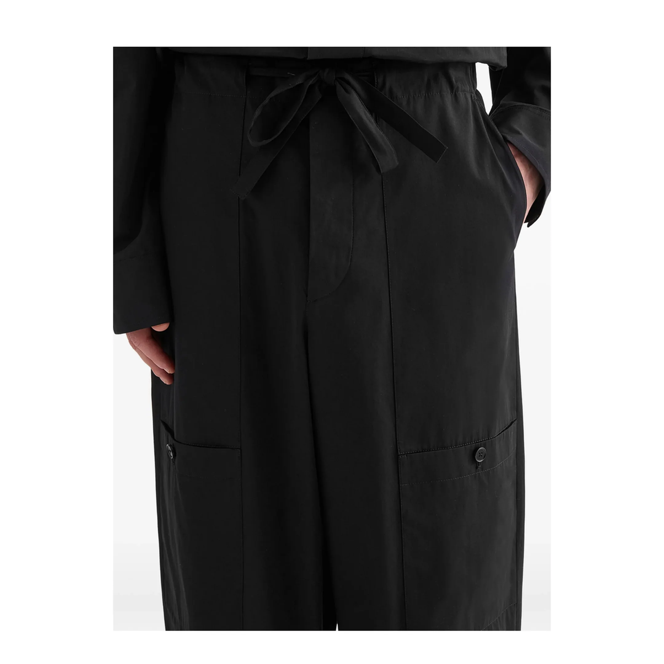 Cotton Poplin Cargo Pants Black - Image 4