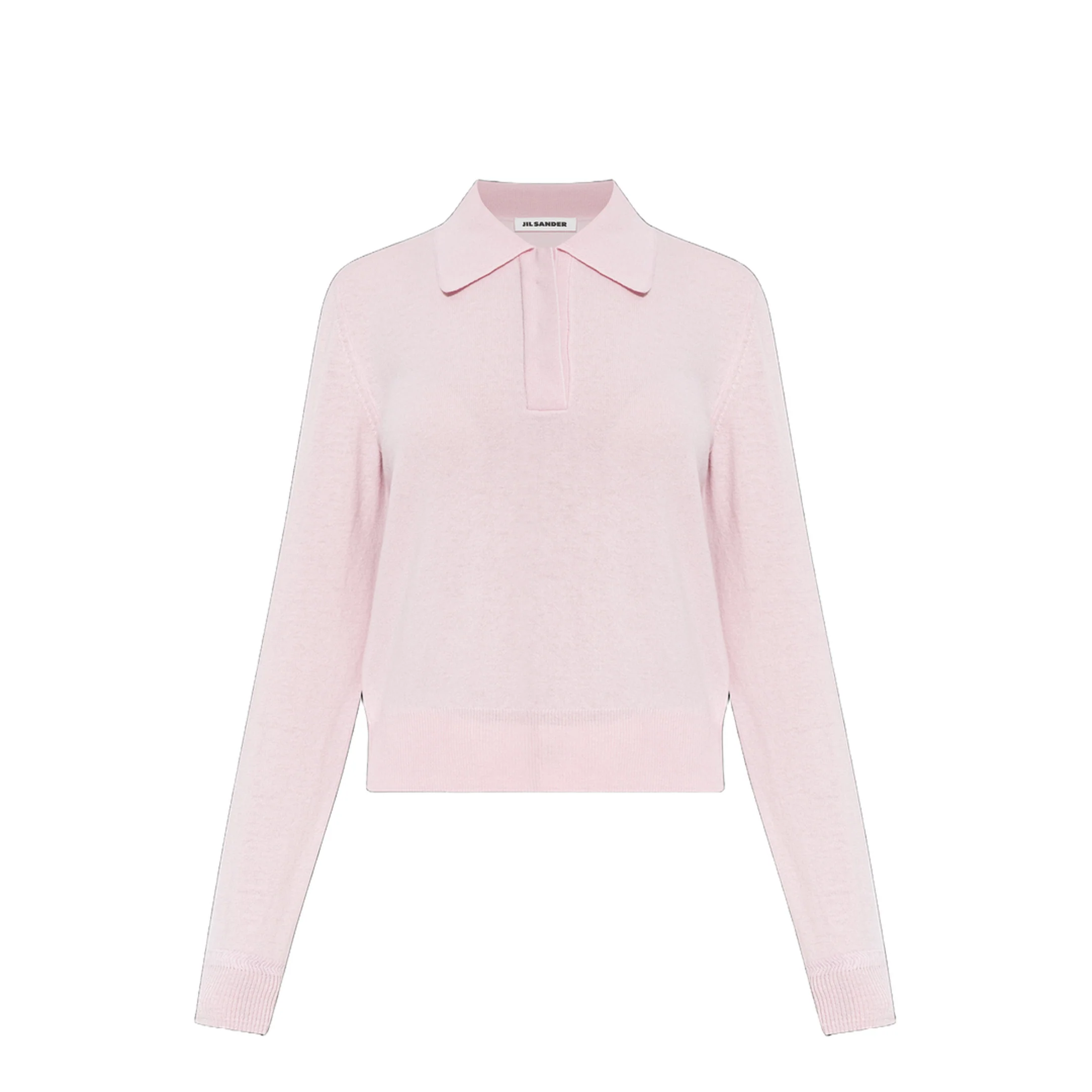 Lightweight Wool Polo Sweater Pink - Image 3