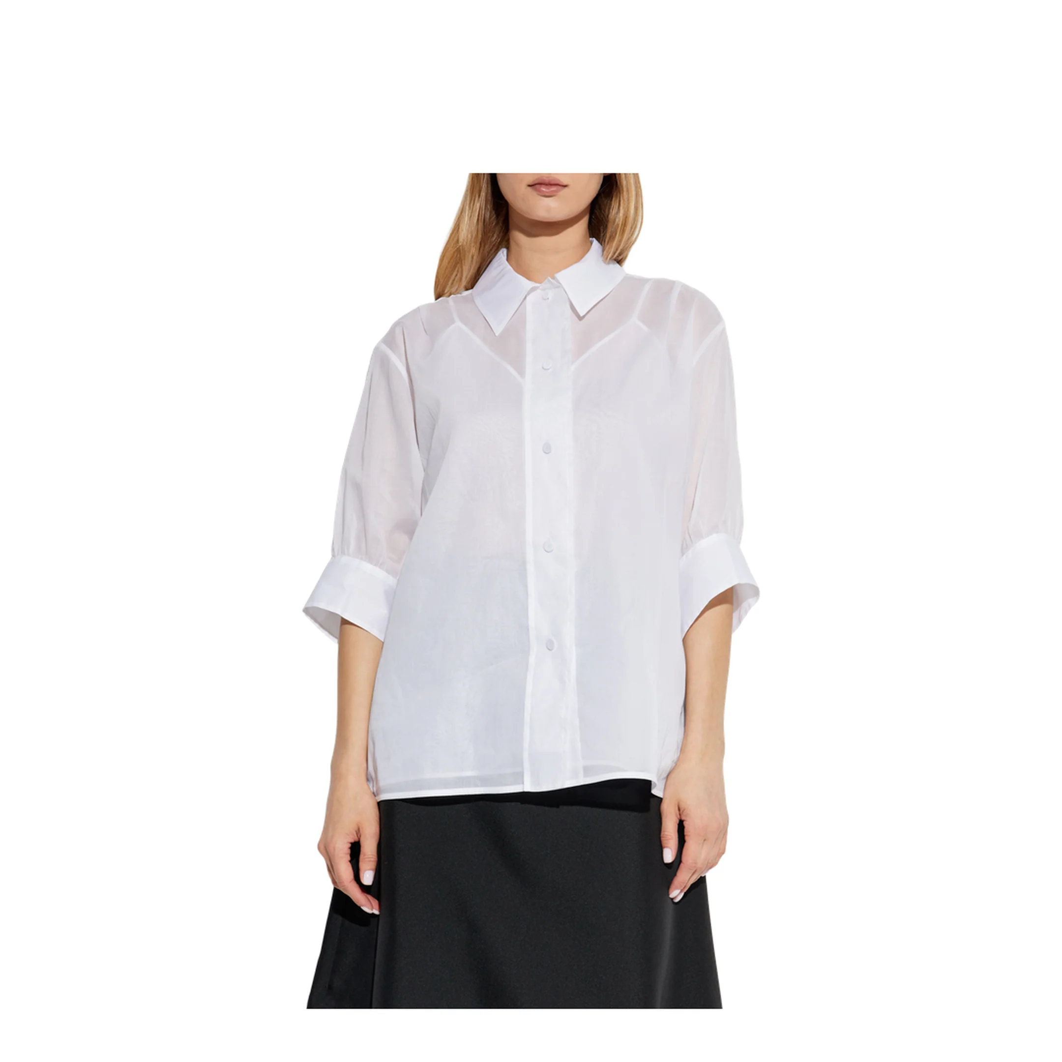 Short Sleeve Shirt Cotton White - Image 3