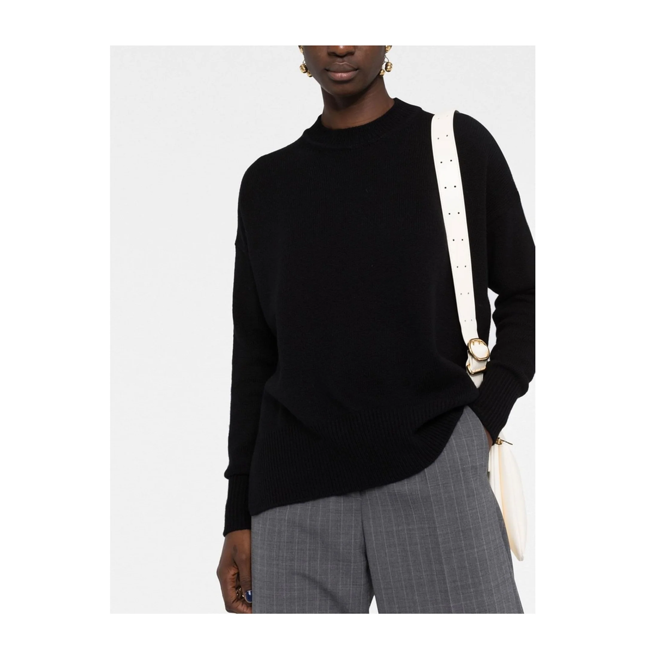 Superfine Cashmere Sweater Black - Image 3