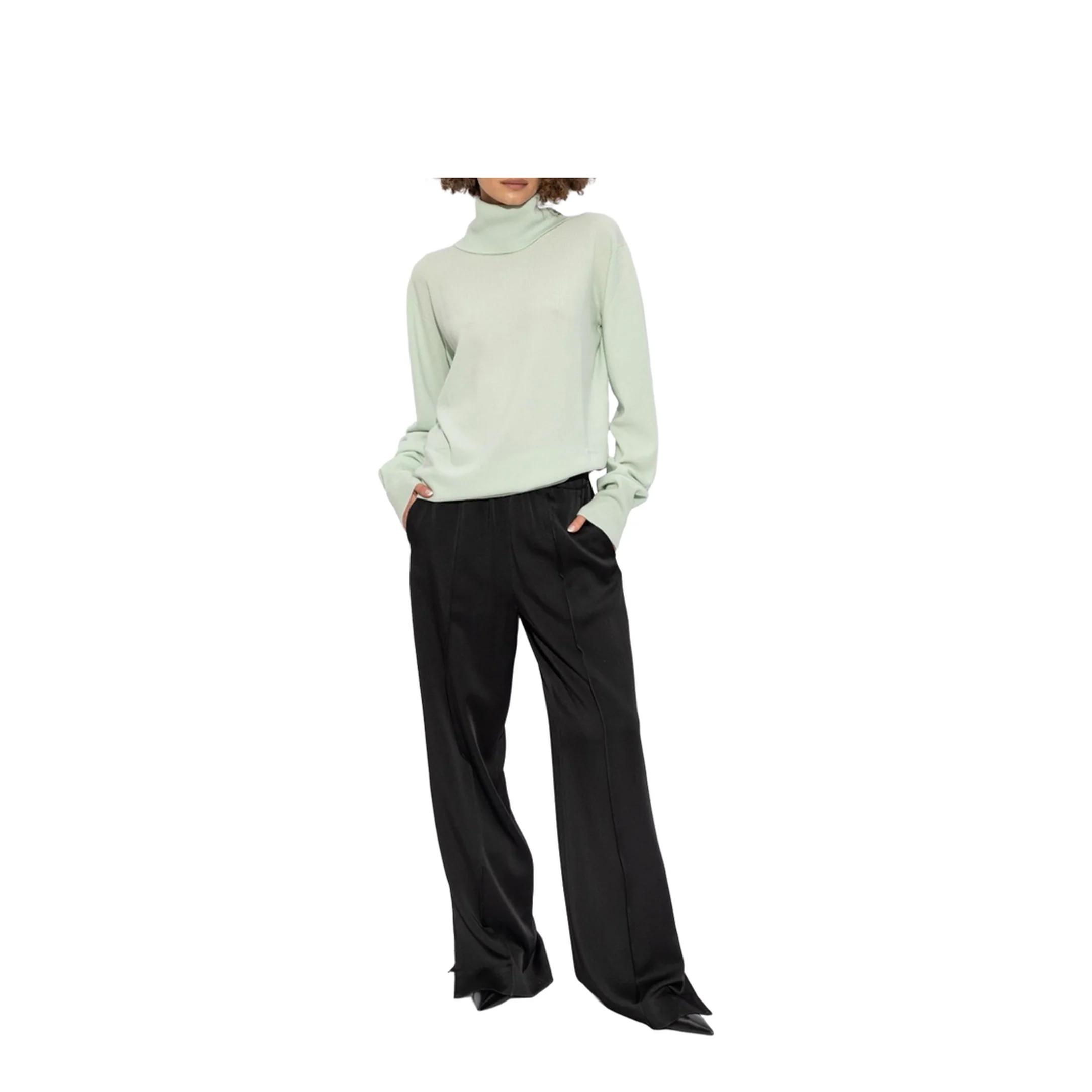 High Neck Sweater Clothing White - Image 4