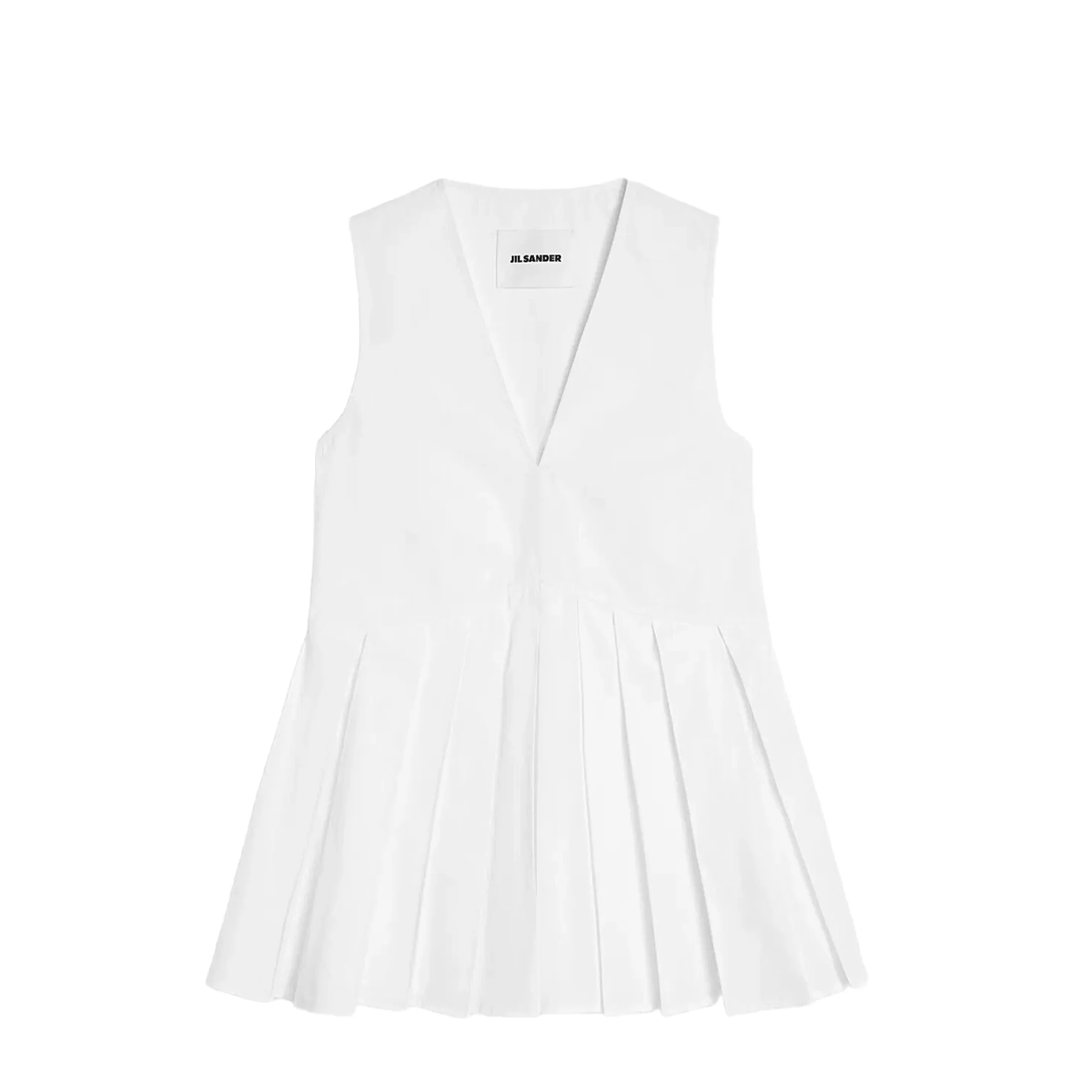 Cotton Poplin Pleated Top Woman - Image 2