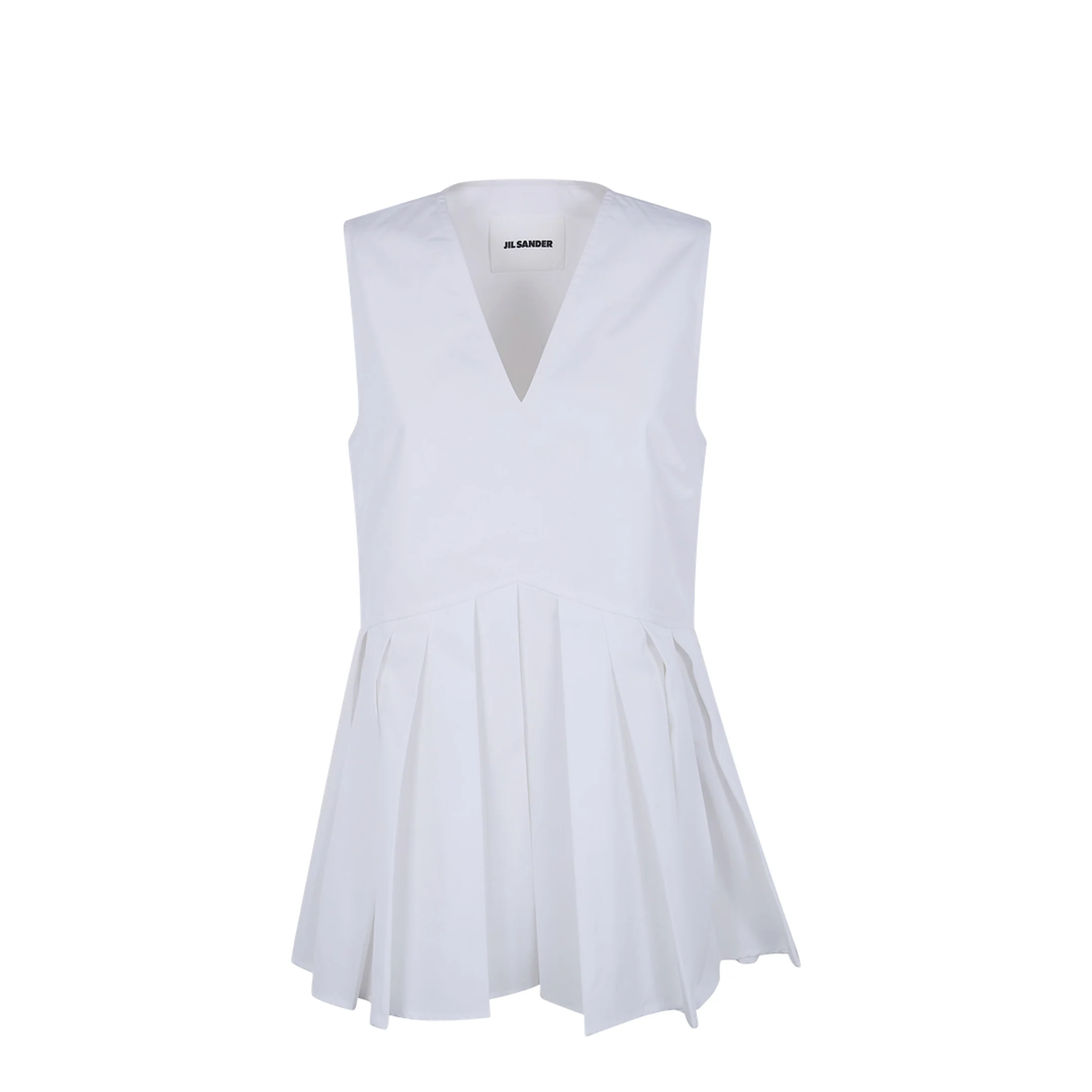 Cotton Poplin Pleated Top Woman - Image 5