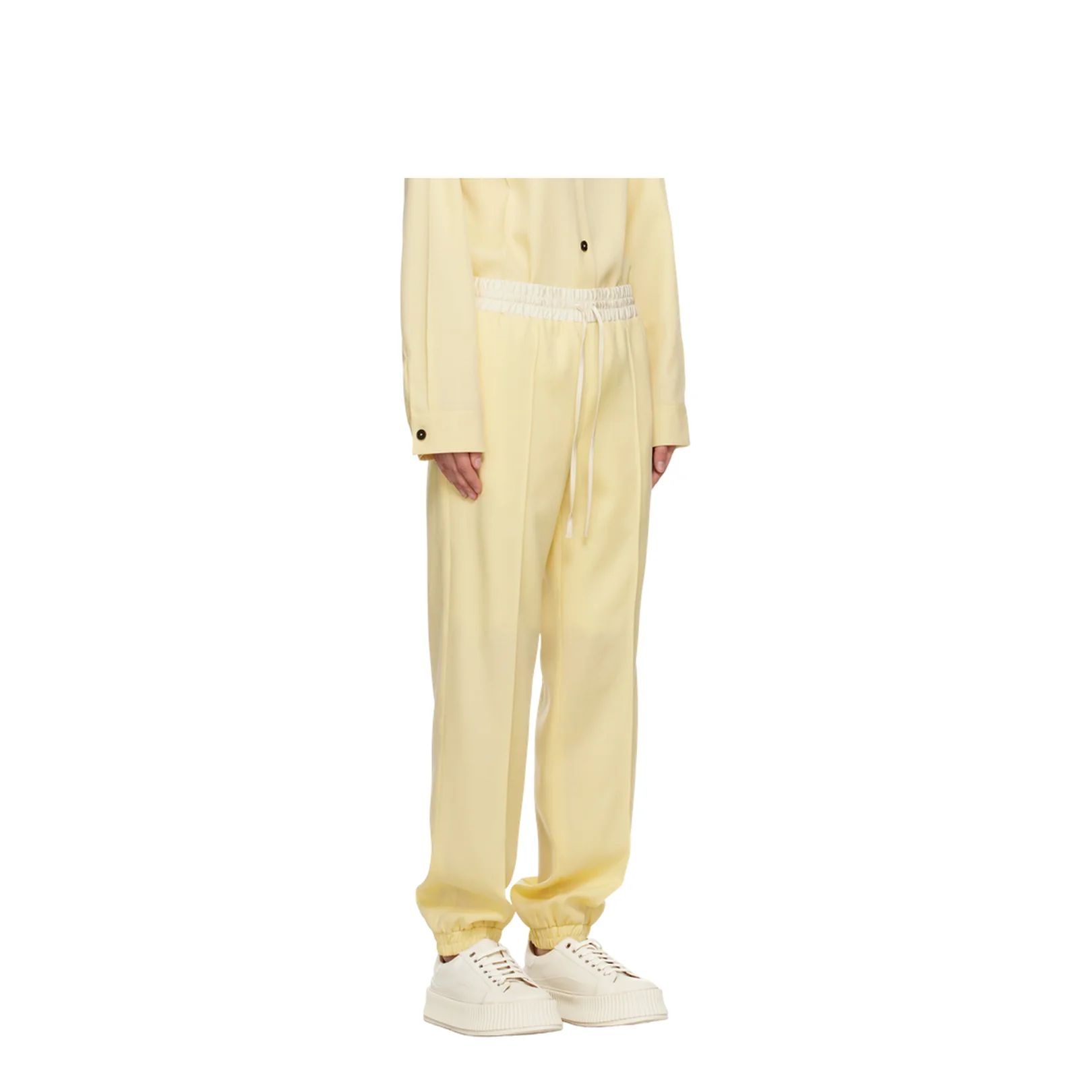 Virgin Wool Jogger Pants Beige - Image 3