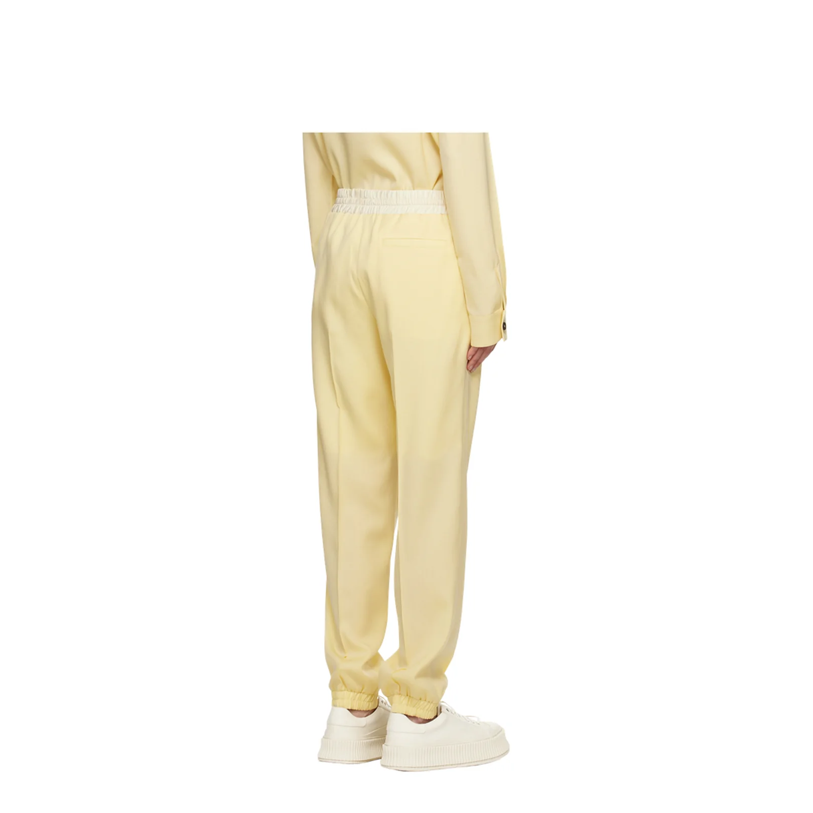 Virgin Wool Jogger Pants Beige - Image 4
