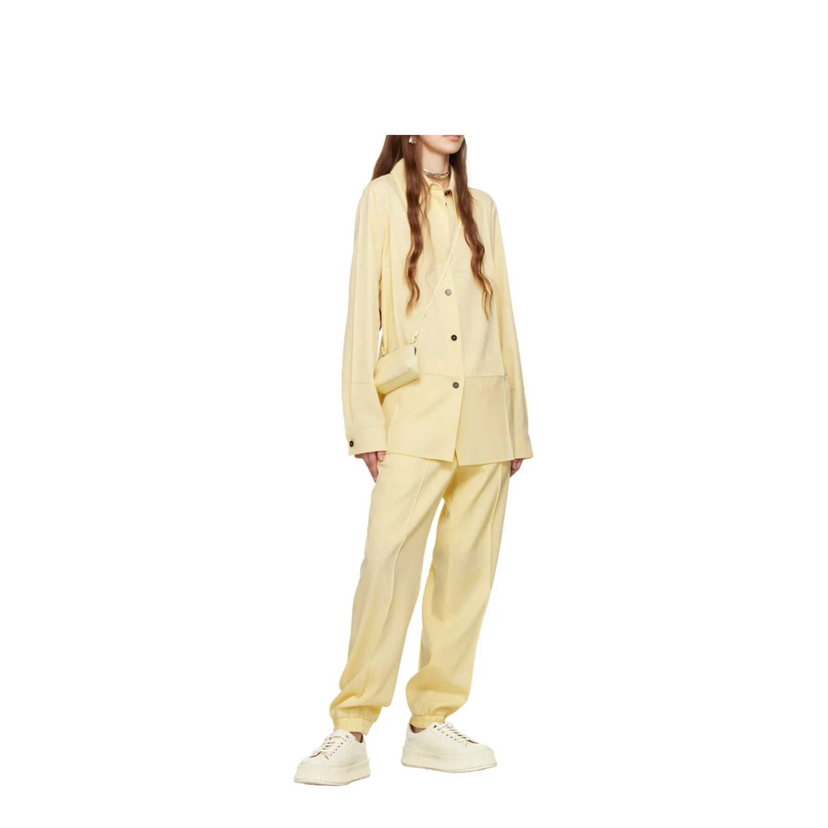 Virgin Wool Jogger Pants Beige - Image 5