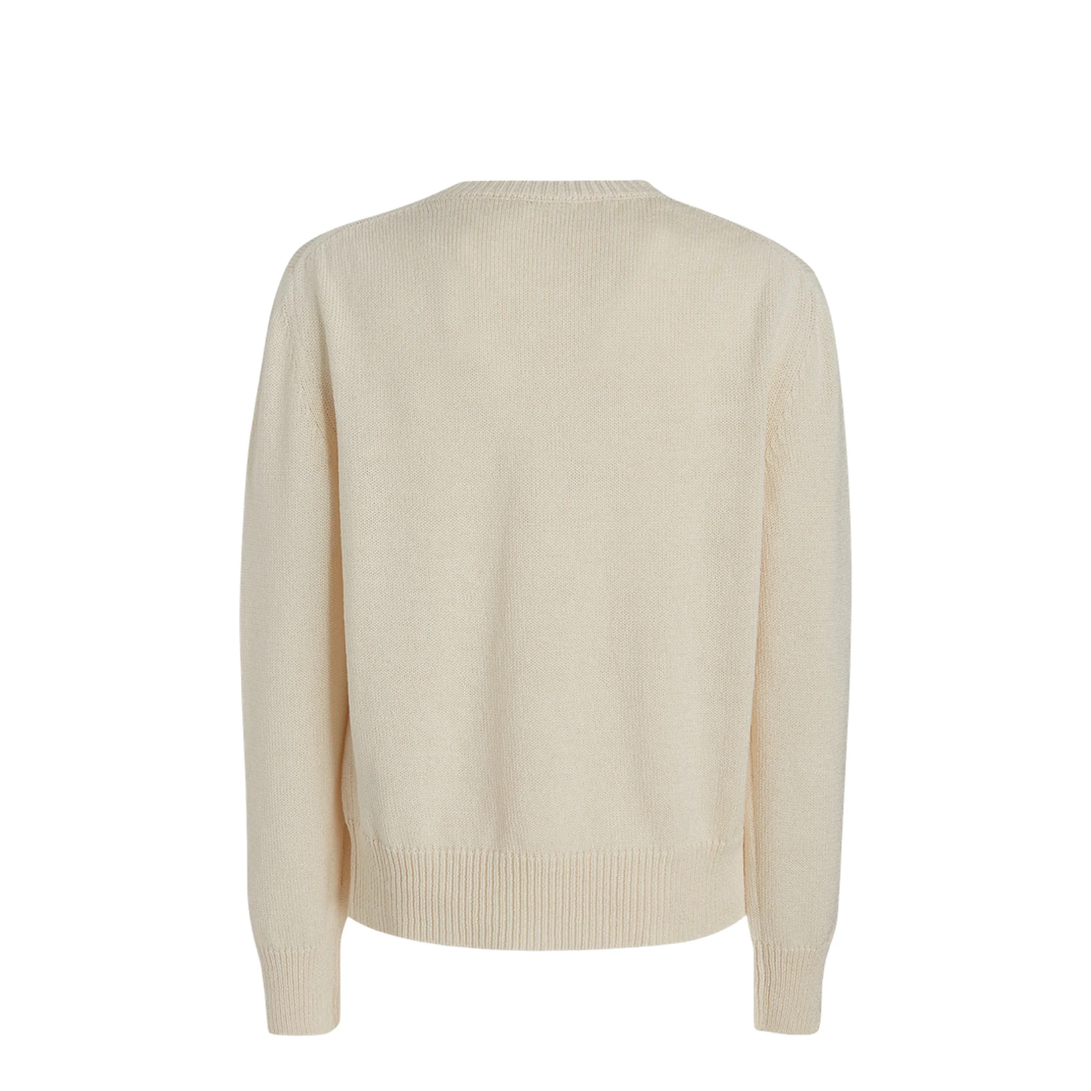 White Crewneck Ribbed Pull Cotton - Image 2