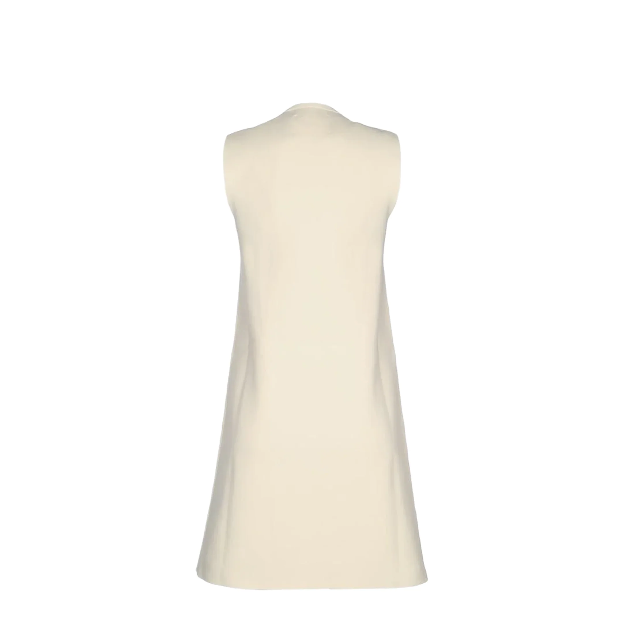 White Sleeveless Dress In Cotton - Image 2