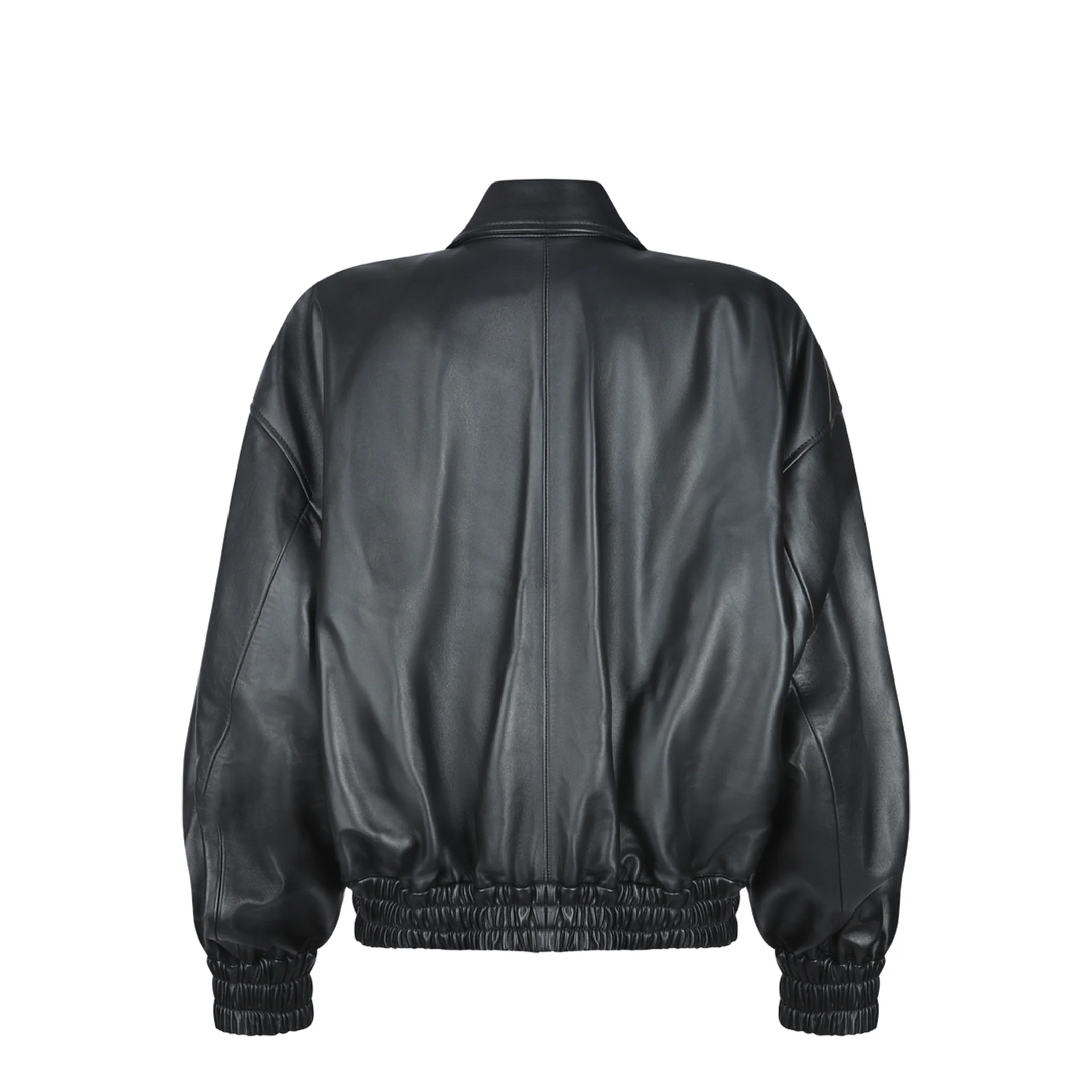 Blouson Leather Jacket Black - Image 2