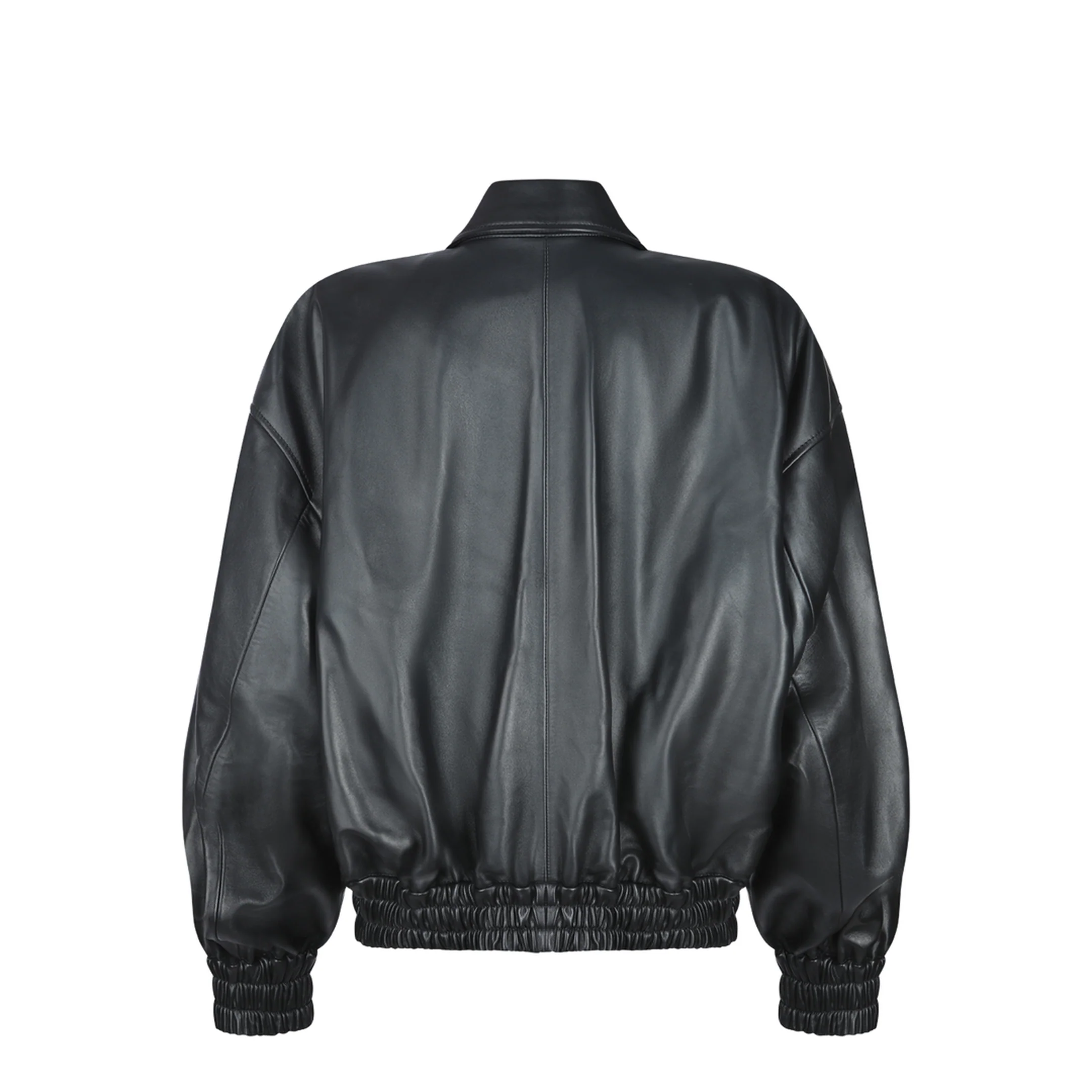 Blouson Leather Jacket Black - Image 3
