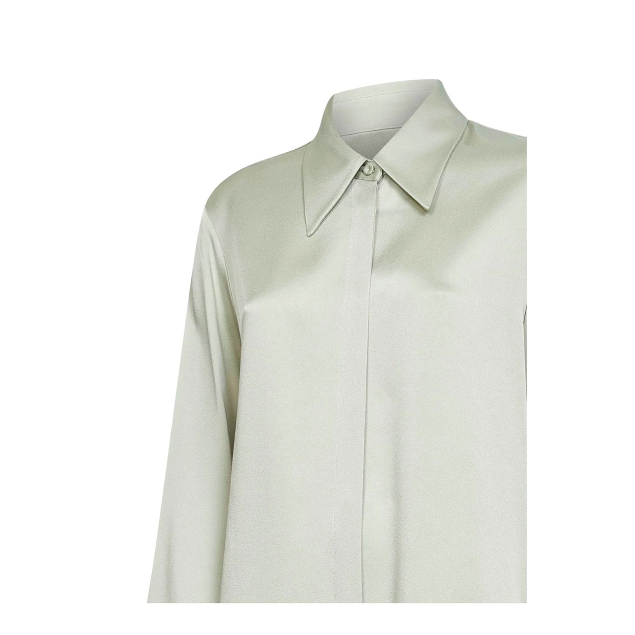 Women's Satin Shirt Green - Image 5
