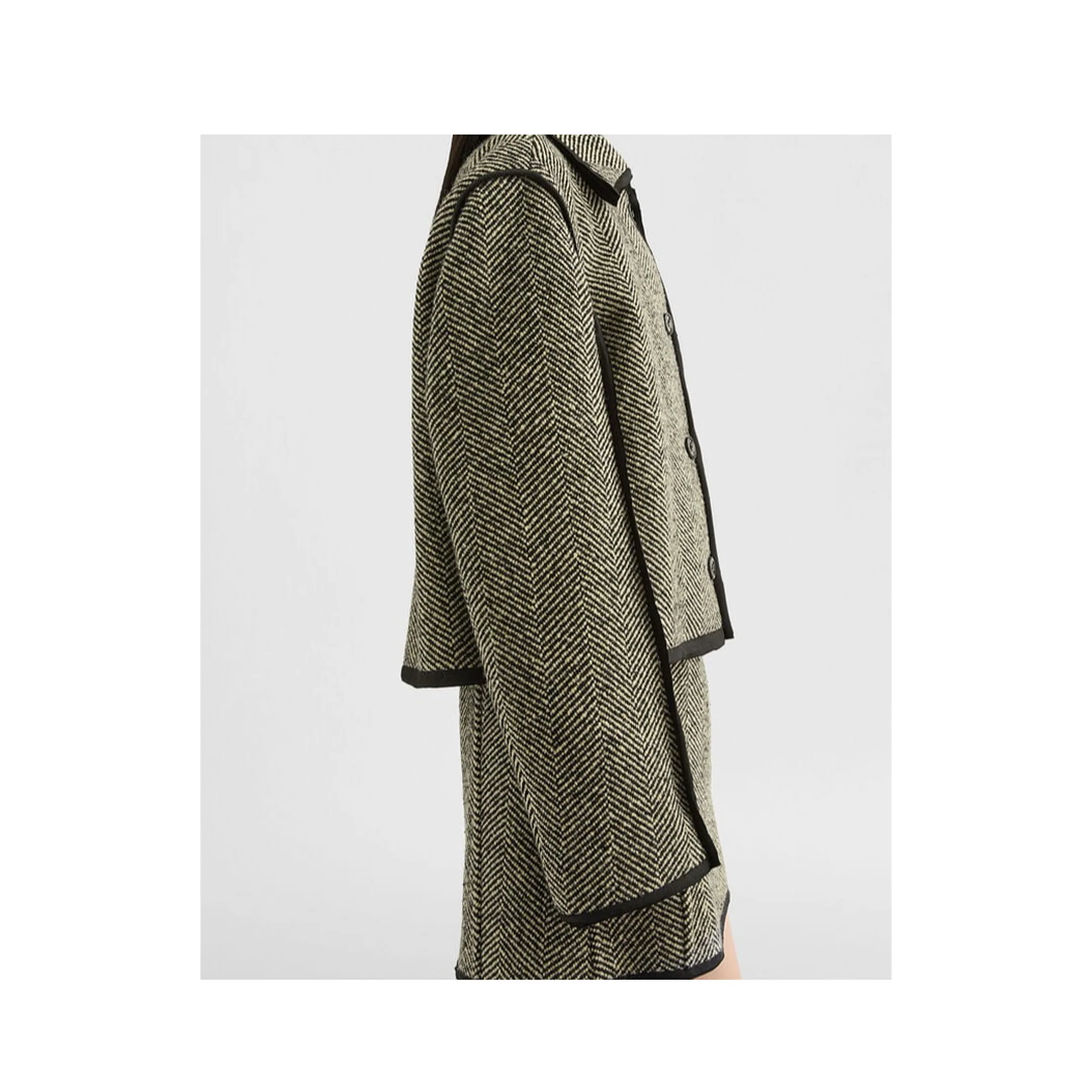 Maxi Harringbone Coating Jacket - Image 3