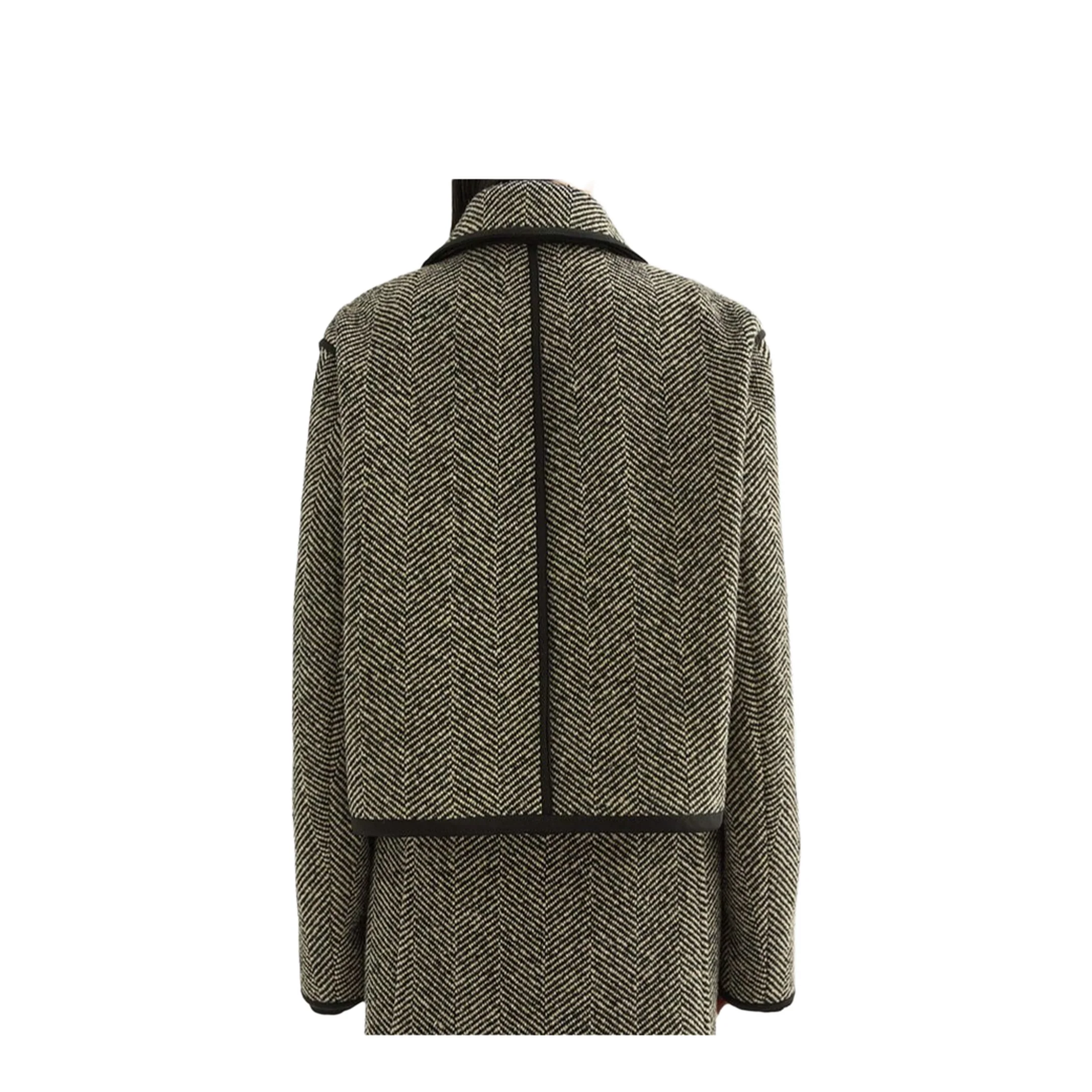 Maxi Harringbone Coating Jacket - Image 4