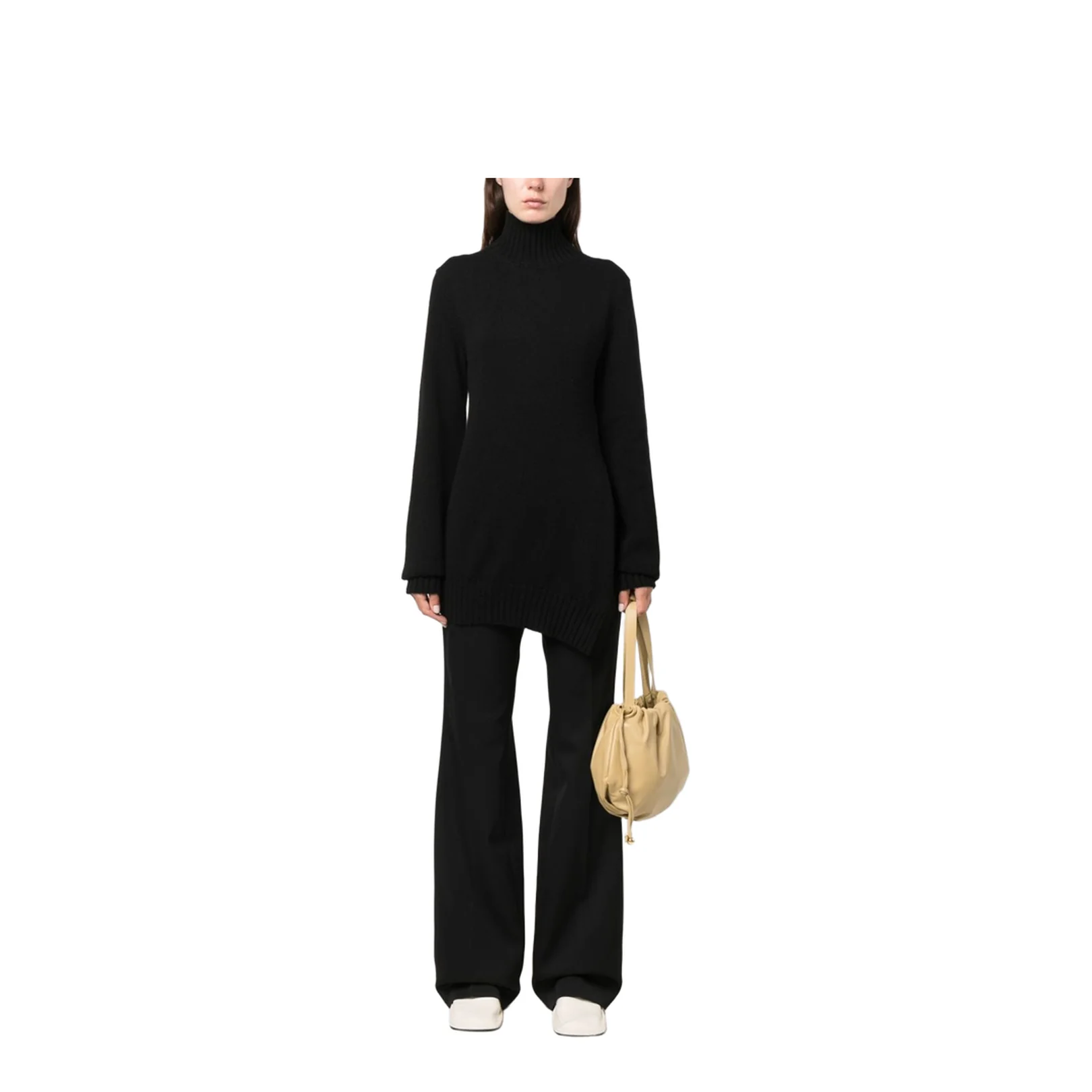 Wool Pleat-Front Trousers Black - Image 2