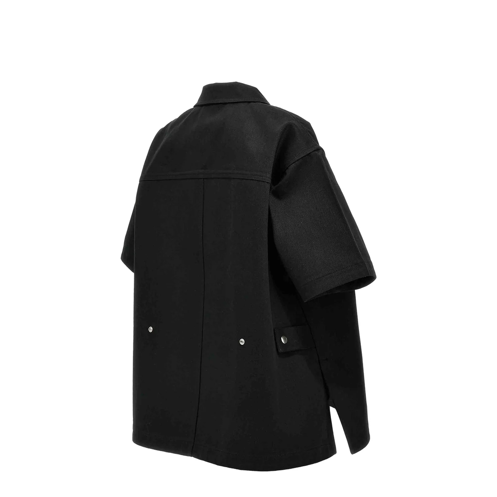 Zipper Detail Short Sleeve Shirt Black - Image 5