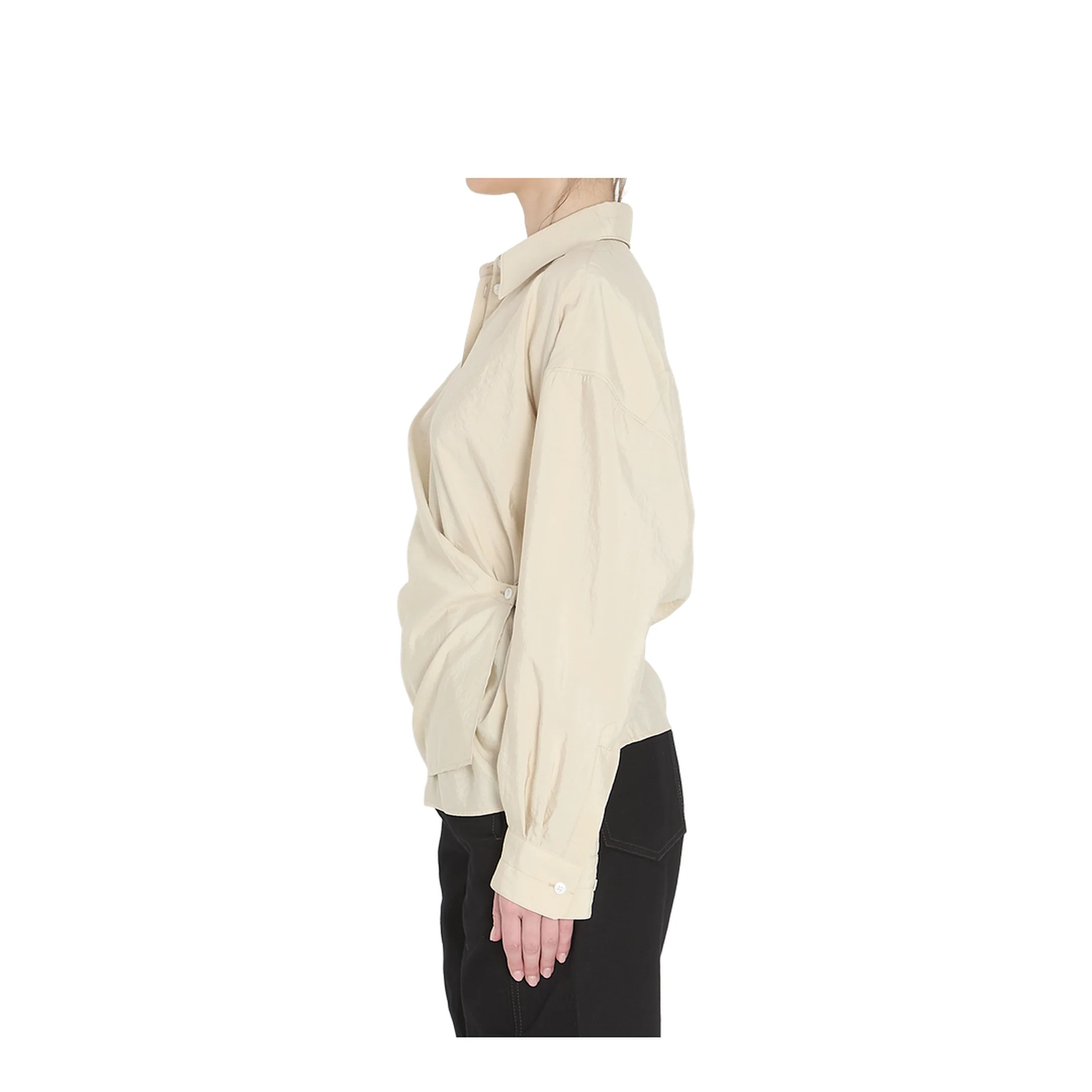 Straight Collar Twisted Shirt - Image 3