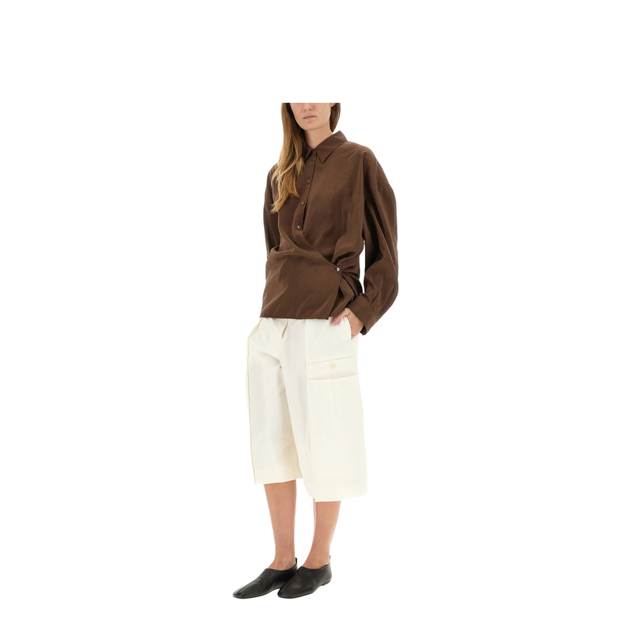 Straight Collar Twisted Shirt - Image 2
