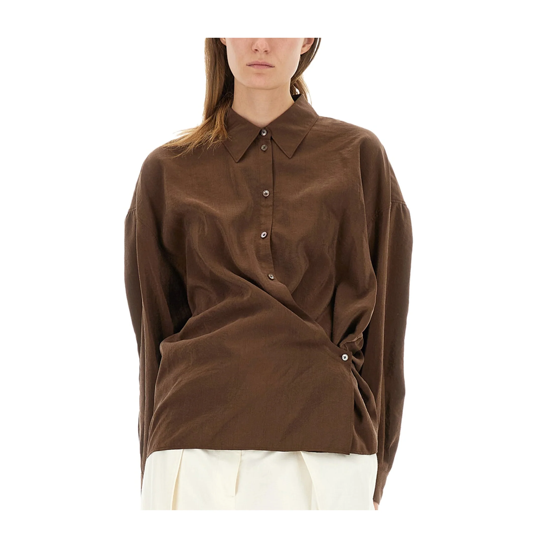 Straight Collar Twisted Shirt - Image 4