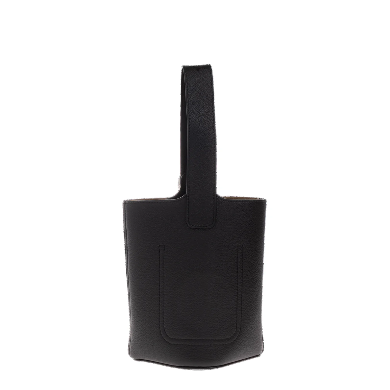 Pebble Small Calfskin Bucket Bag - Black - Image 3