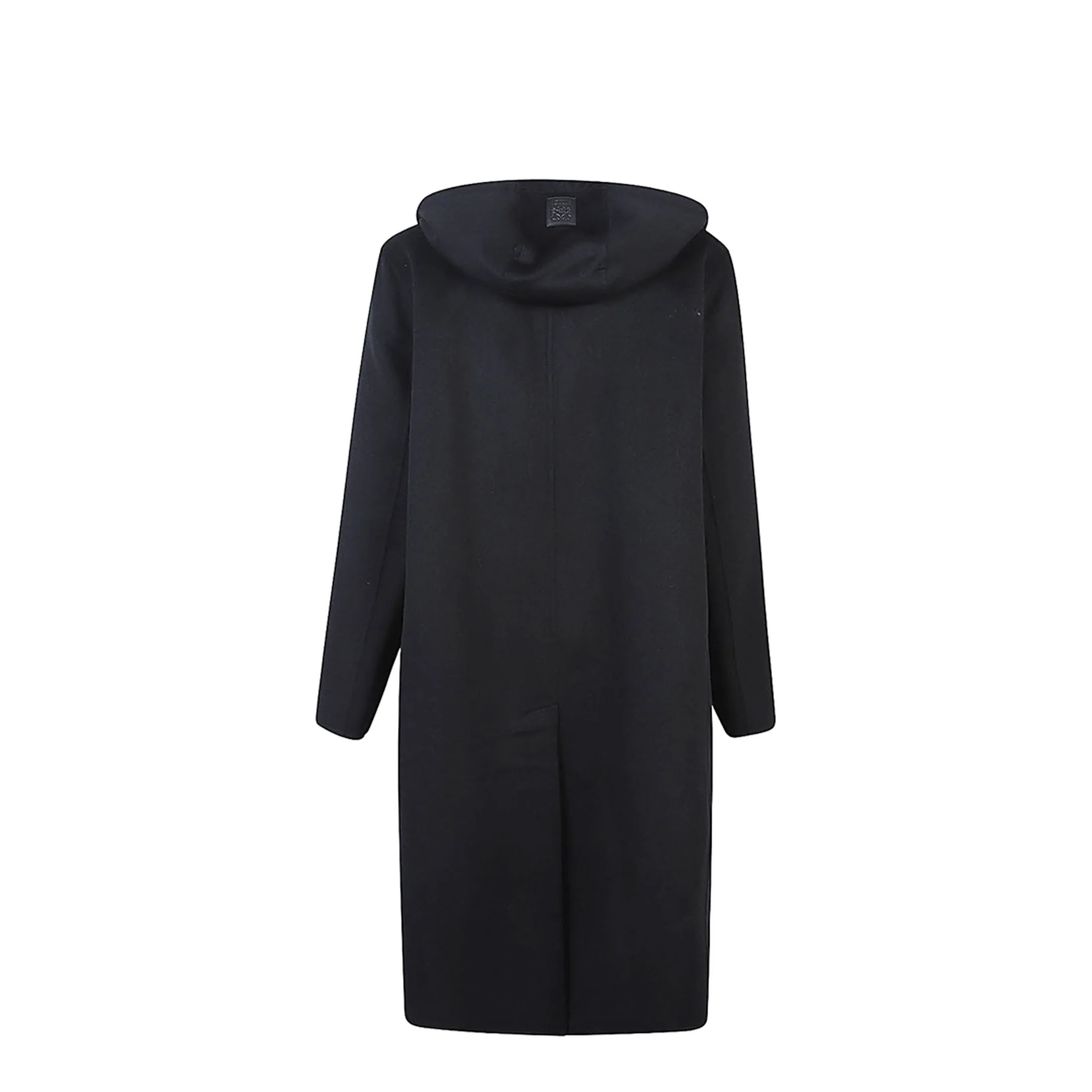 Black Wool And Cashmere Blend Hooded Coat - Image 2