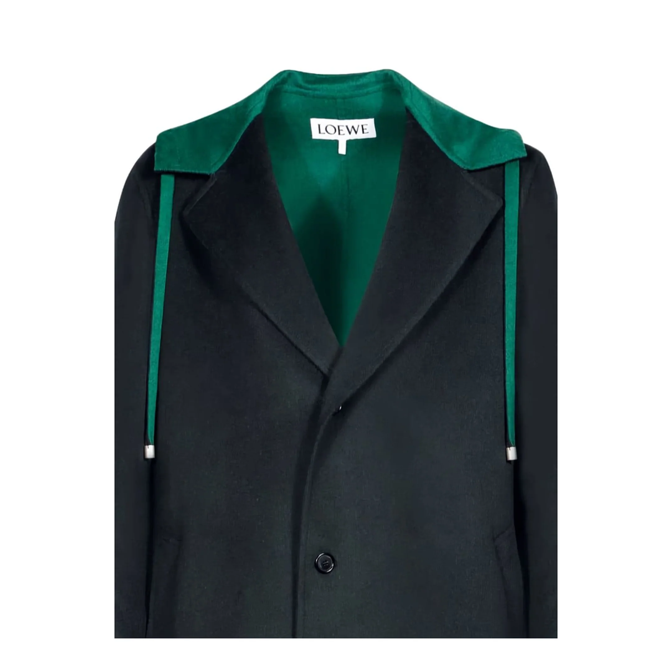 Black Wool And Cashmere Blend Hooded Coat - Image 4