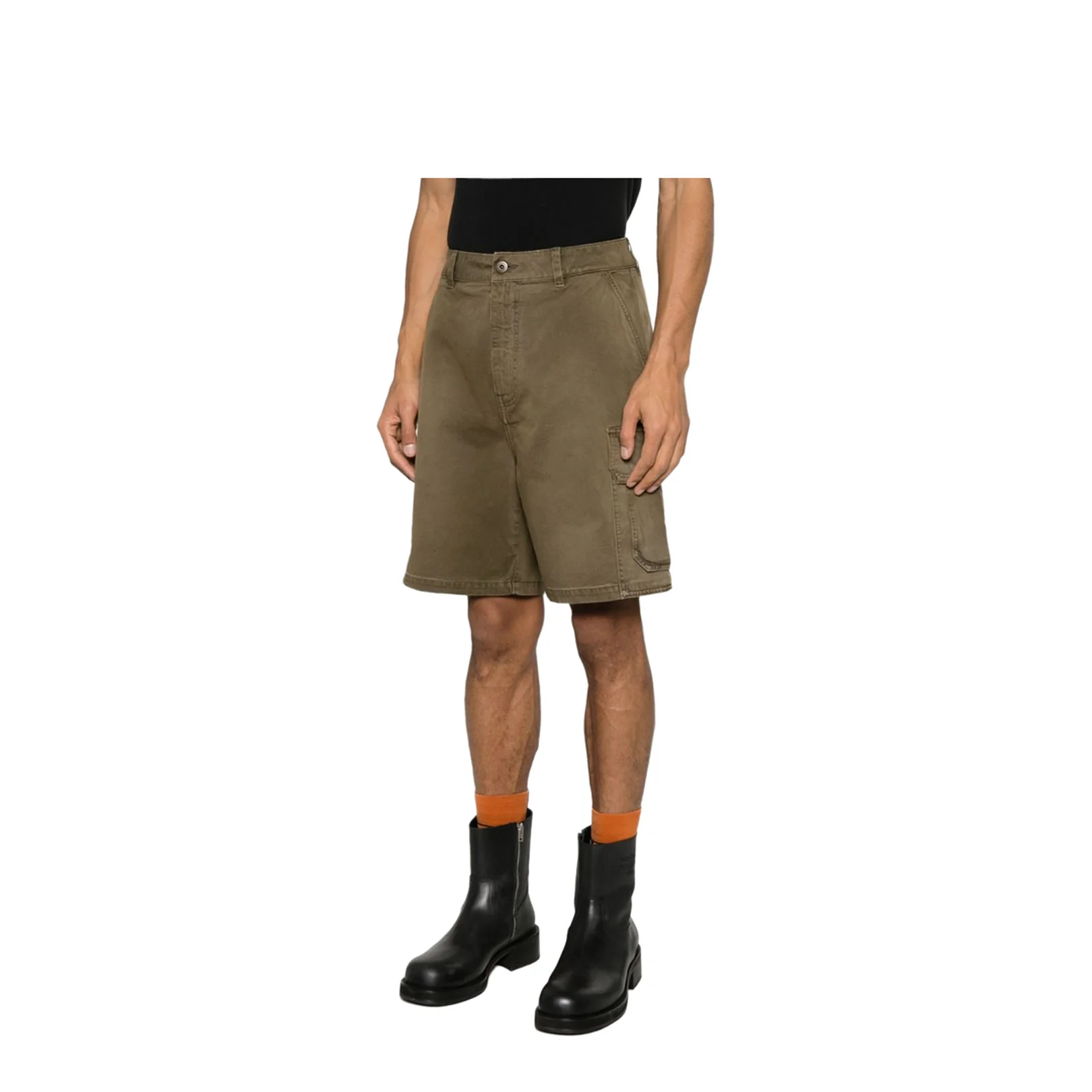 Cargo Shorts in Cotton Green - Image 3