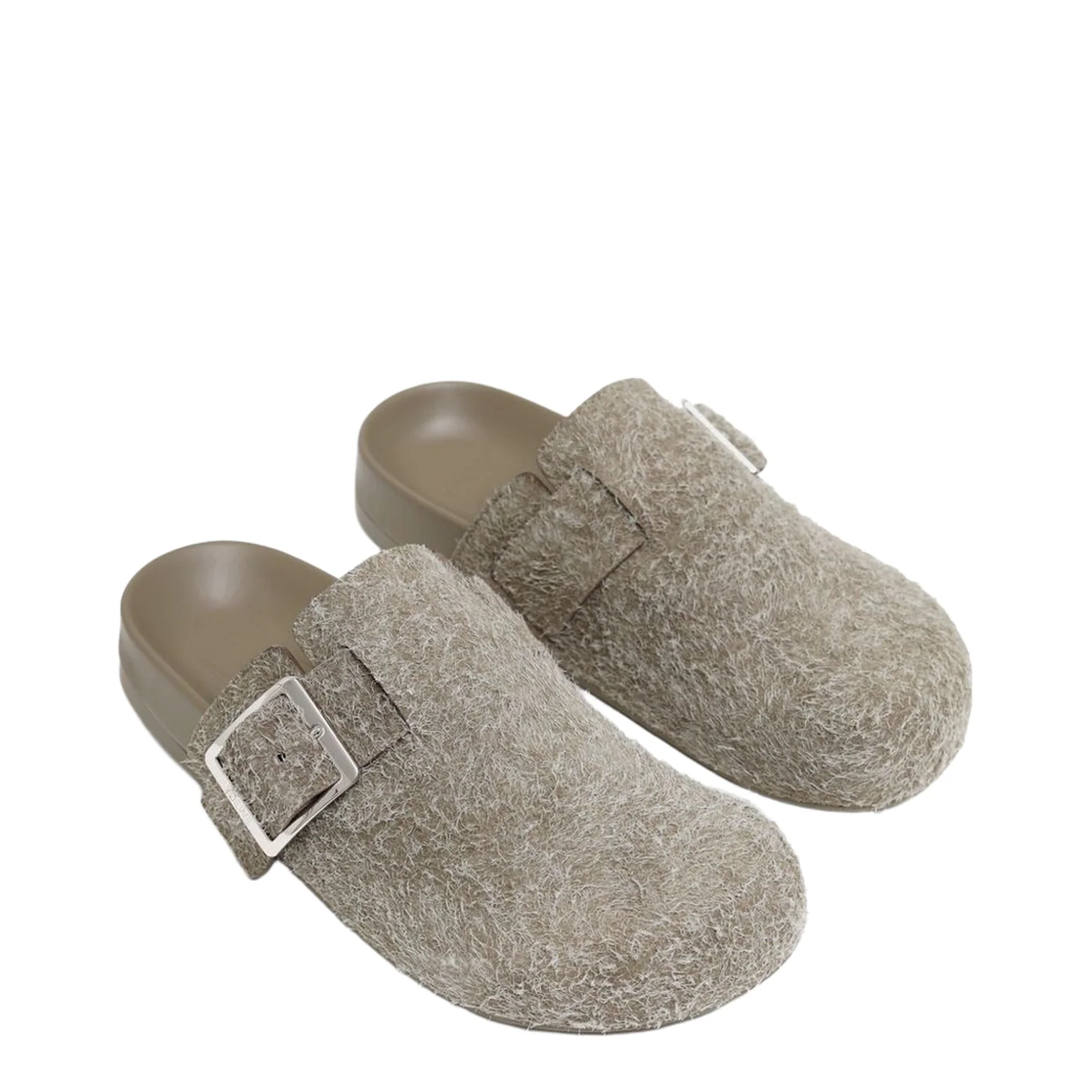 Ease Buckle Mule in Brushed Suede Green - Image 3