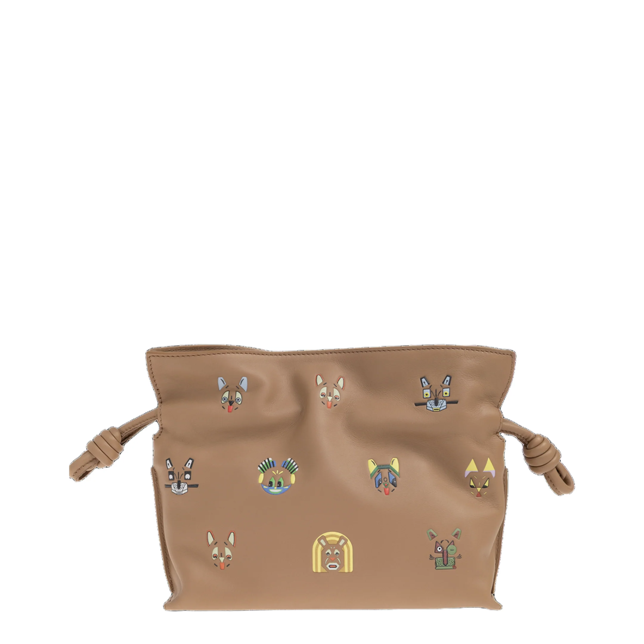 Flamenco Mini Calfskin Clutch Bags - Beige - Image 3