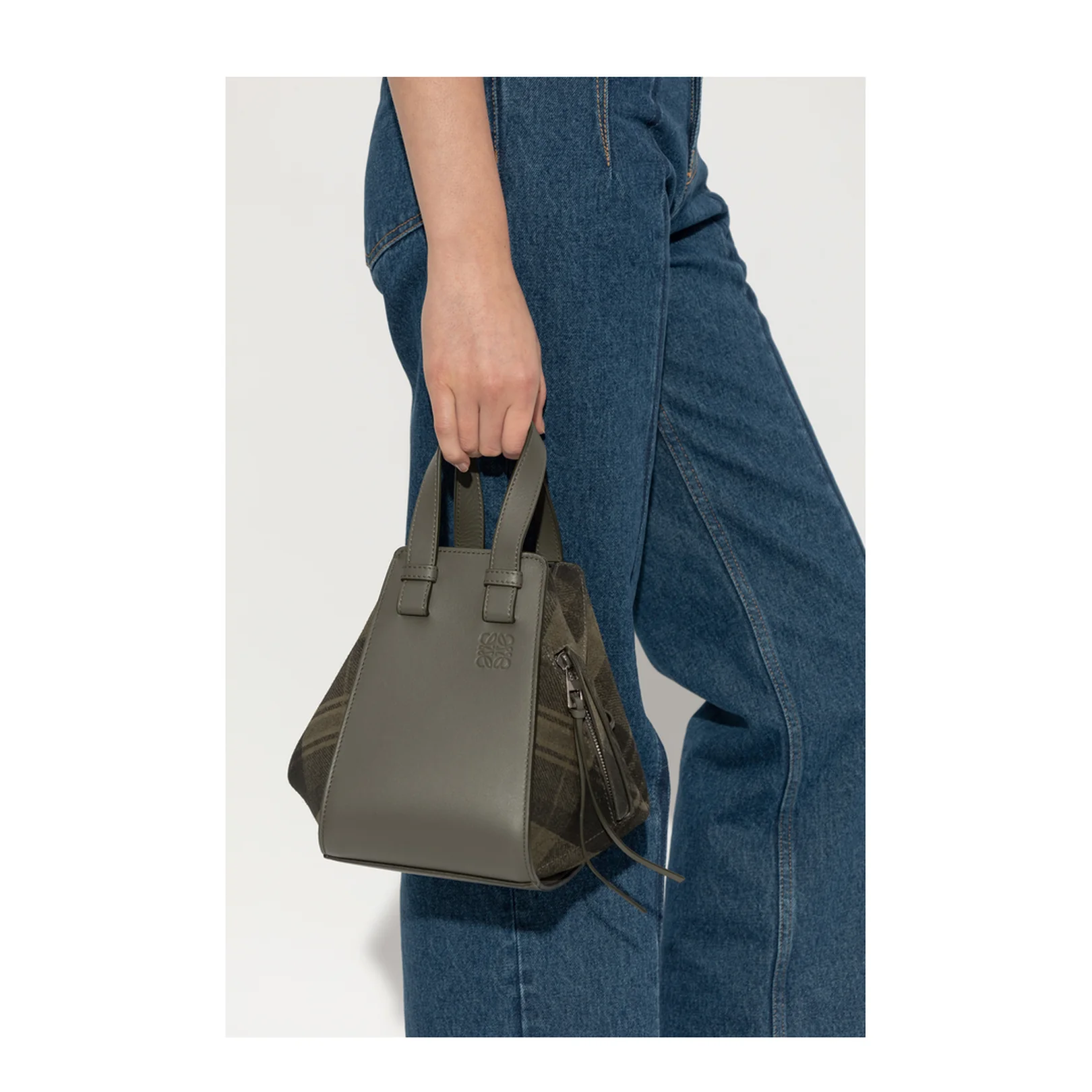 Hammock Leather Shoulder Bag - Khaki Green - Image 2