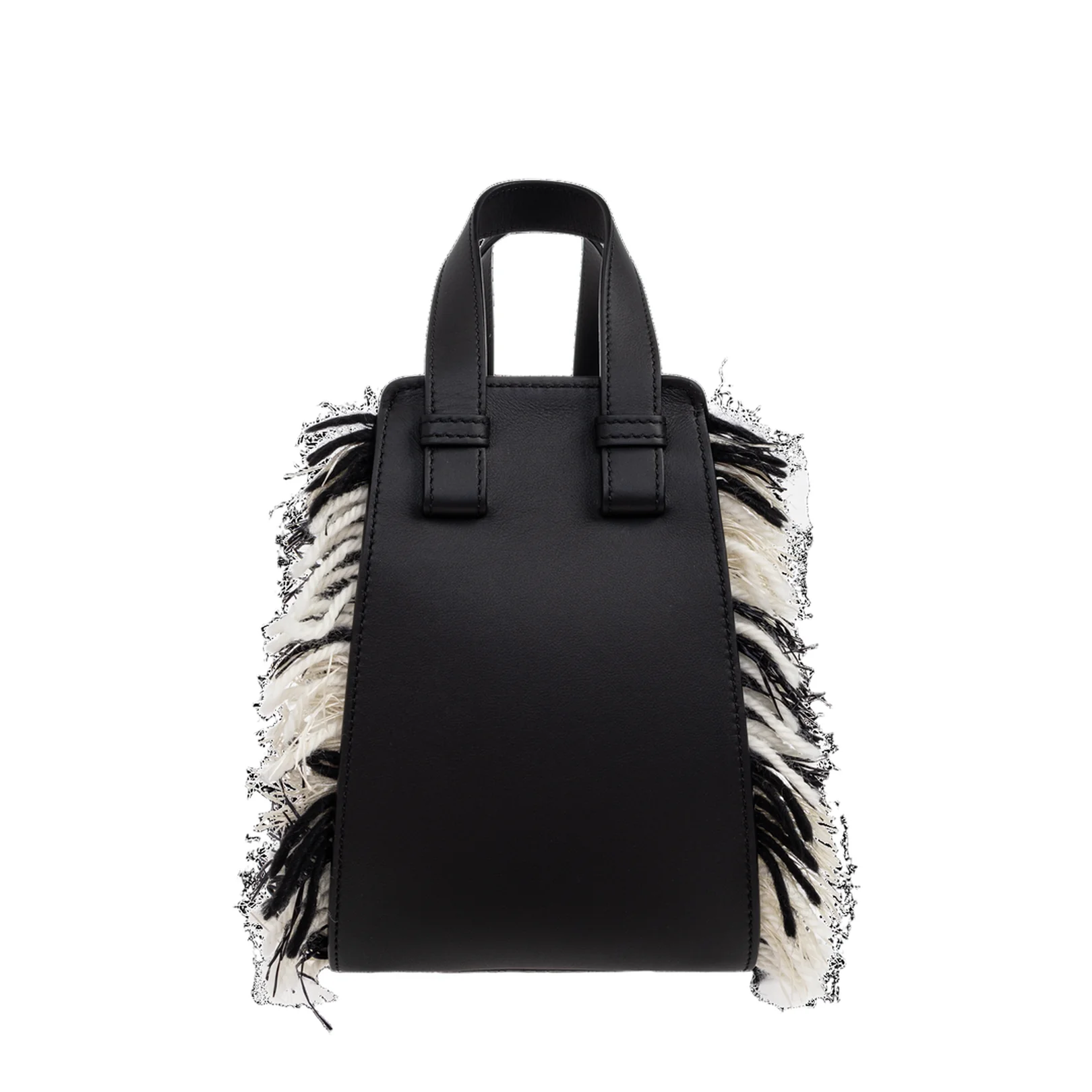 Hammock Woven Textile Shoulder Bag - Black/White - Image 4