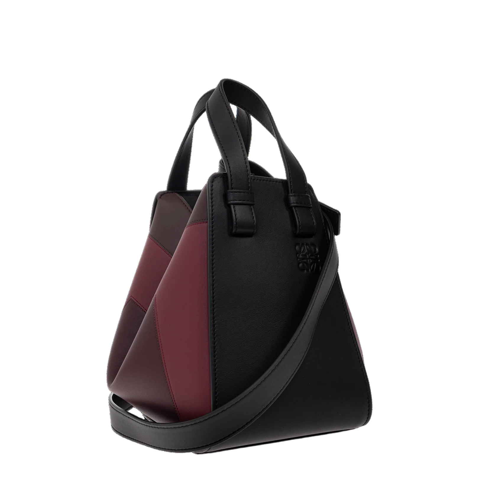 Hammock Calfskin Shoulder Bag - Black/Burgundy - Image 4