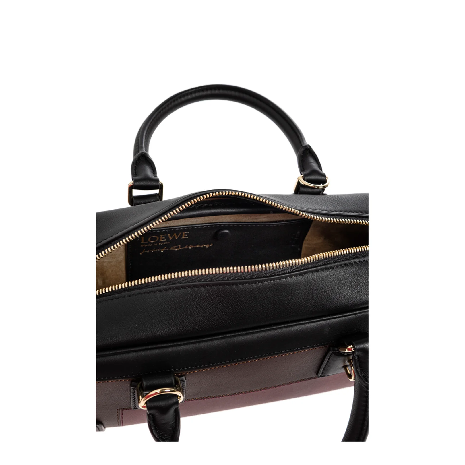 Amazona 23 Cropped Leather Shoulder Bag - Black/Burgundy - Image 5