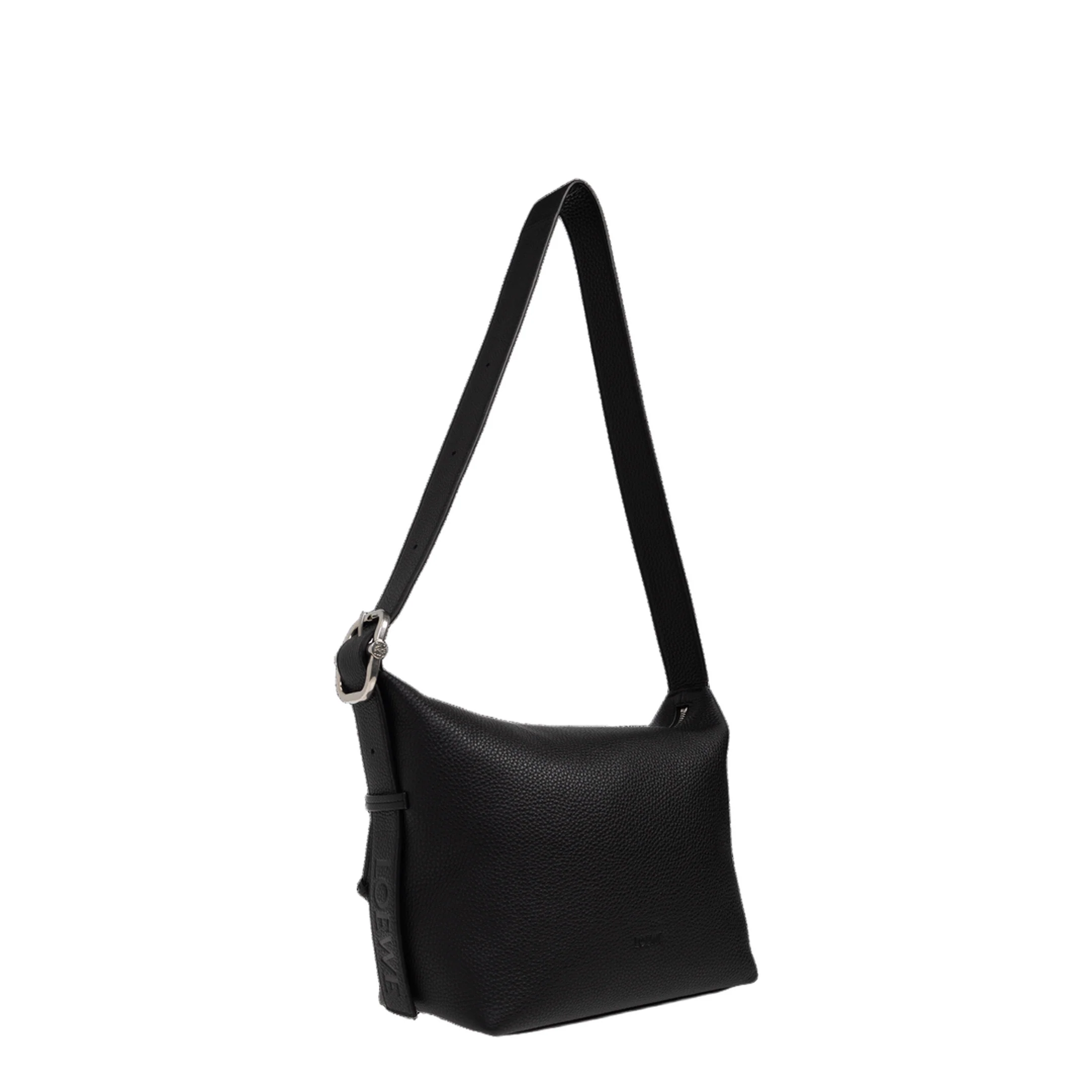 Loop Cubi Medium Calfskin Shoulder Bag - Black - Image 4