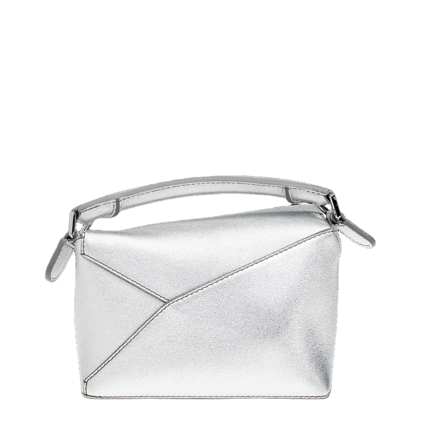 Puzzle Mini Leather Shoulder Bags - Silver - Image 3