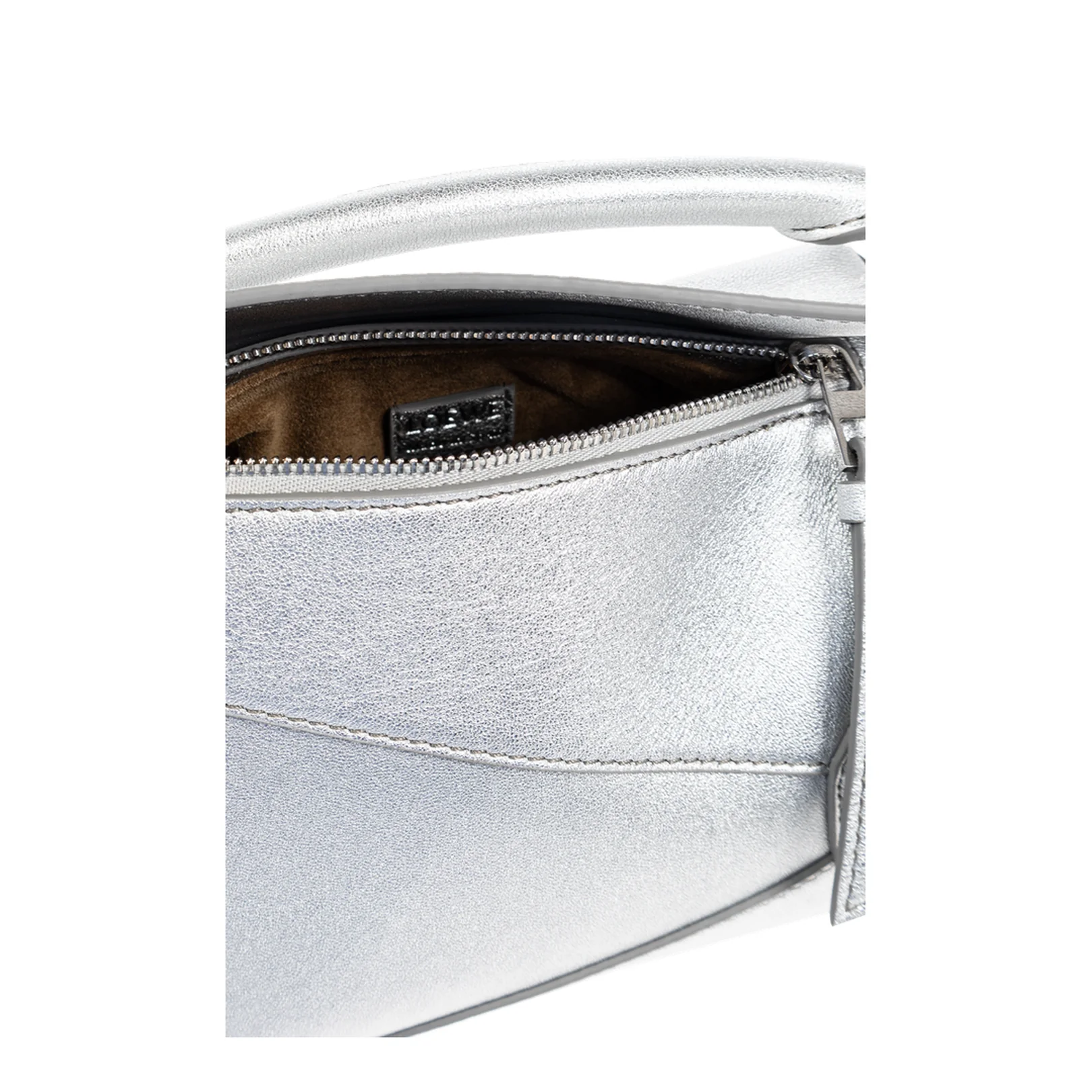 Puzzle Mini Leather Shoulder Bags - Silver - Image 5