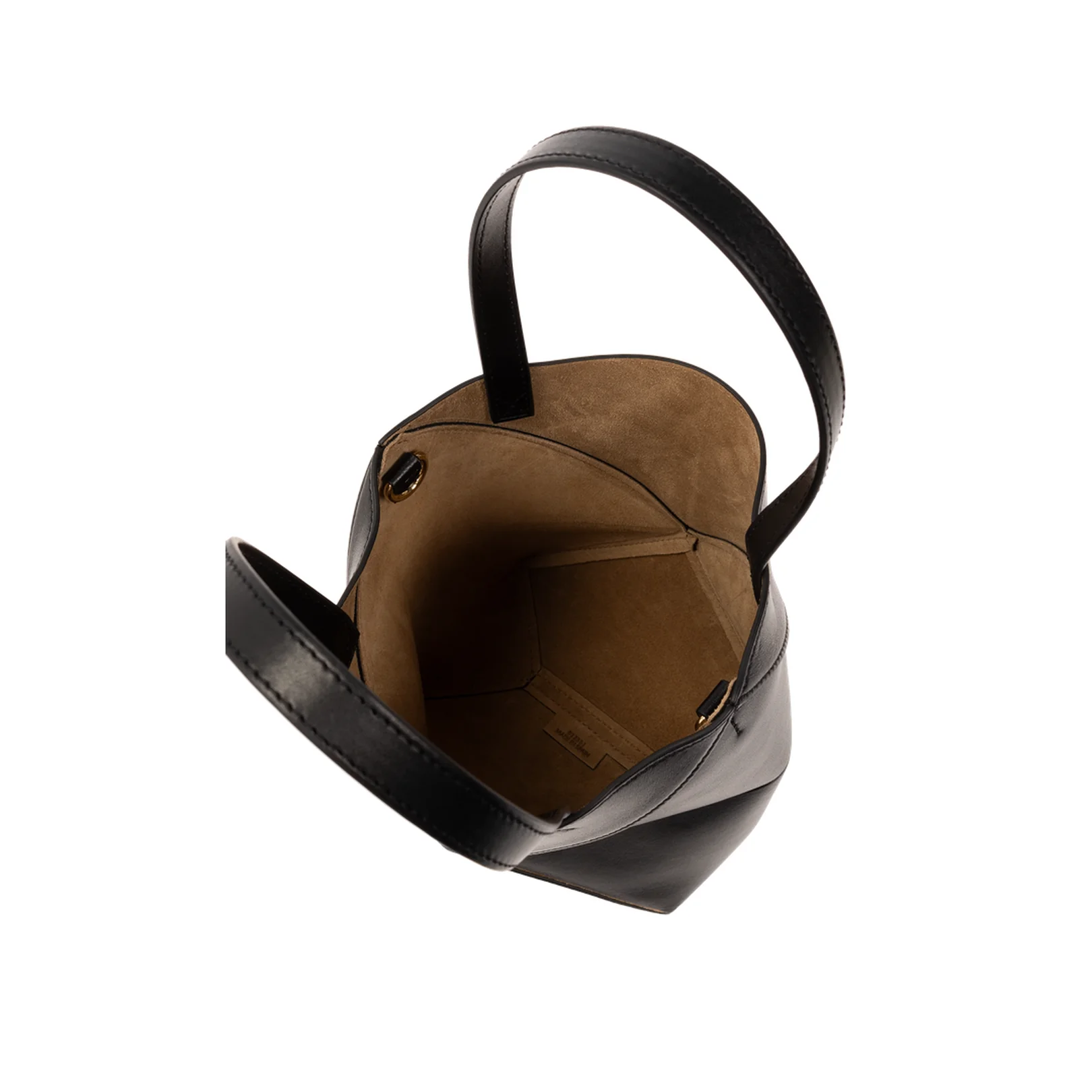 Puzzle Fold Mini Leather Tote Bags - Black - Image 5