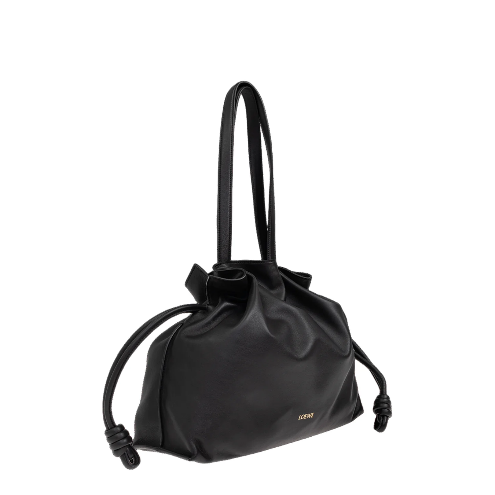 Flamenco Large Leather Clutch Bag - Black - Image 4