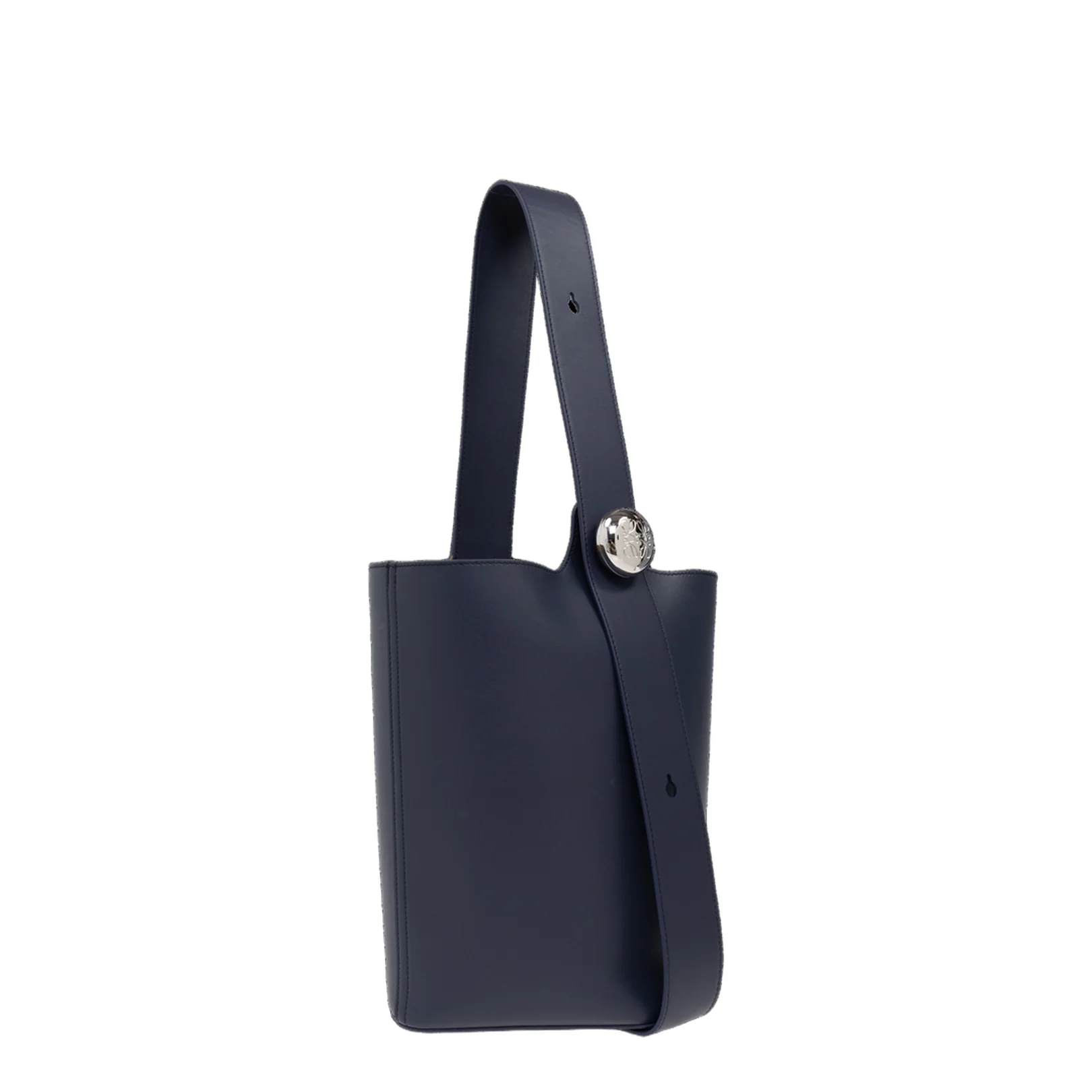 Pebble Medium Leather Bucket Bag - Blue - Image 4