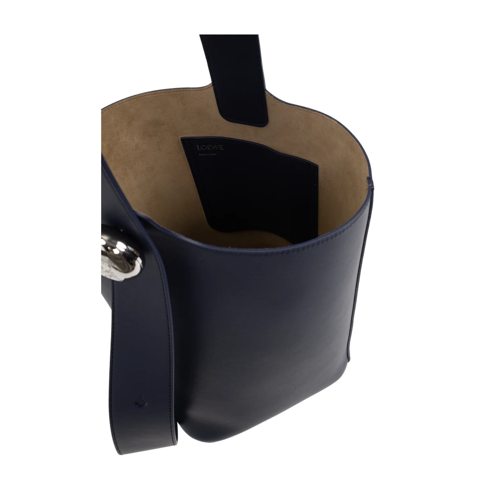 Pebble Medium Leather Bucket Bag - Blue - Image 5
