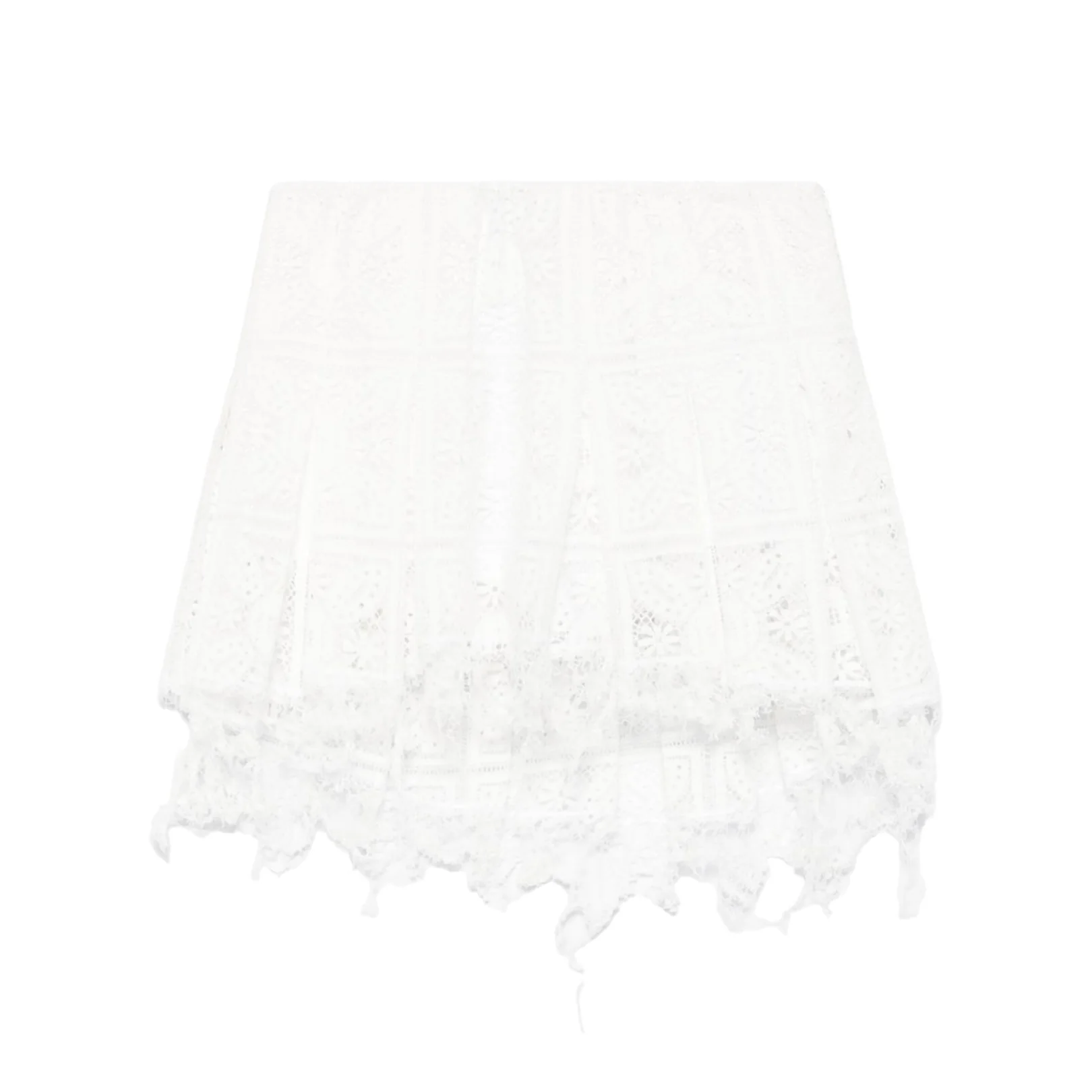 Pleated Mini Skirt in Cotton Blend White