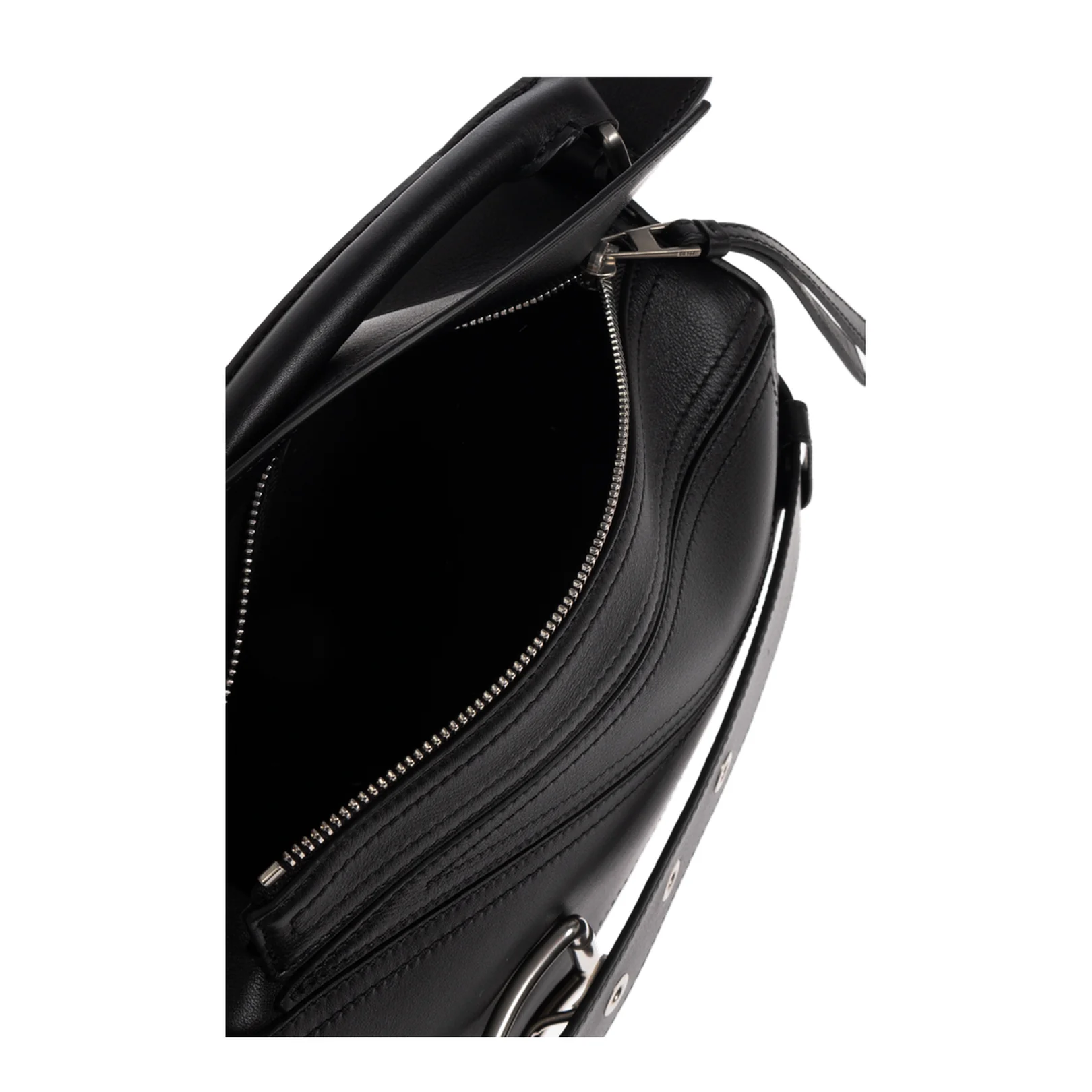 Puzzle Biker Small Leather Shoulder Bags - Black - Image 5