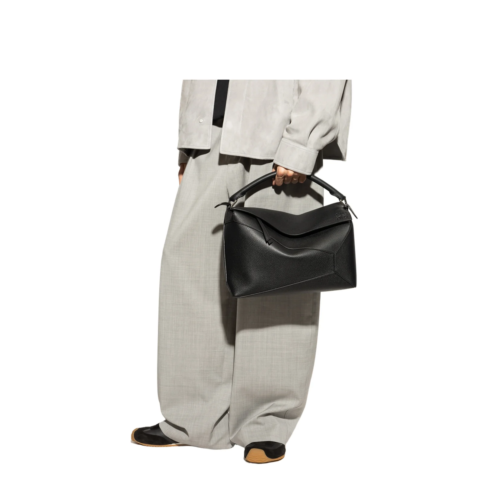 Puzzle Large Leather Shoulder Bags - Black - Image 2